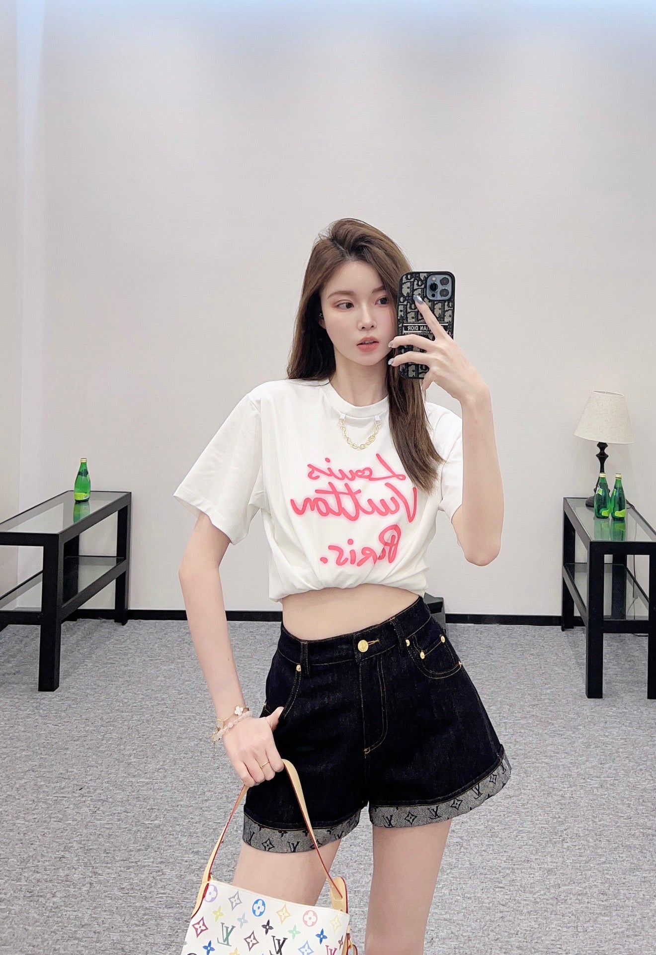 L*β₯2025 new product Chain round neck print πππ