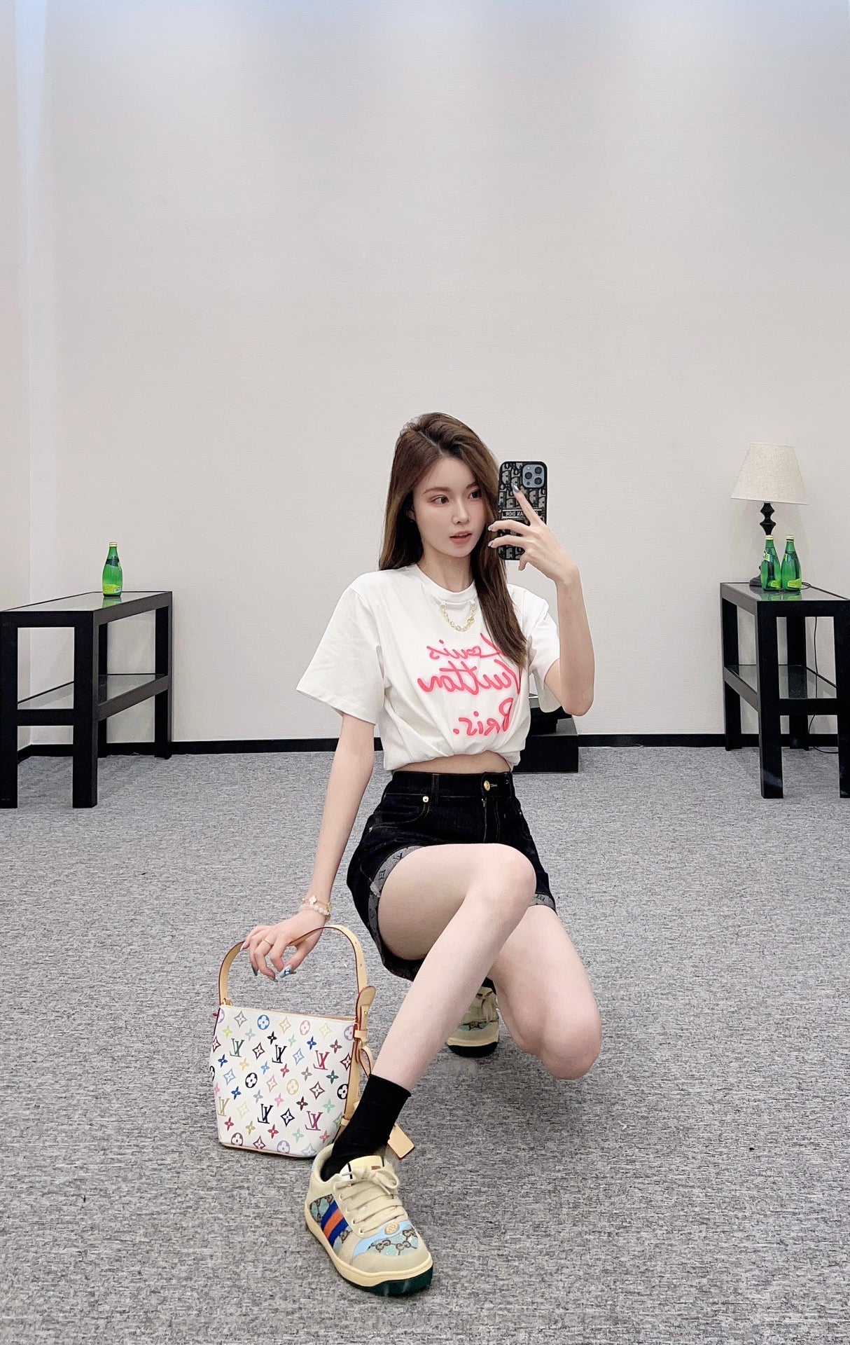 L*β₯2025 new product Chain round neck print πππ