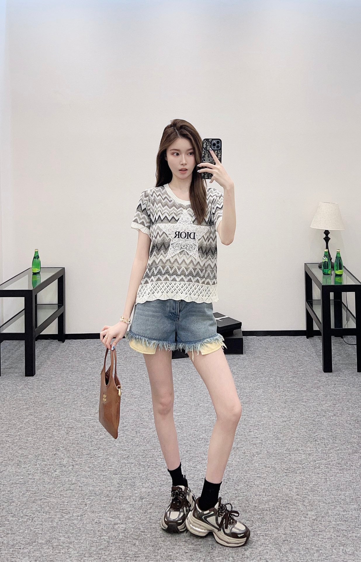 D*♥2025 new products Embroidered knitted top