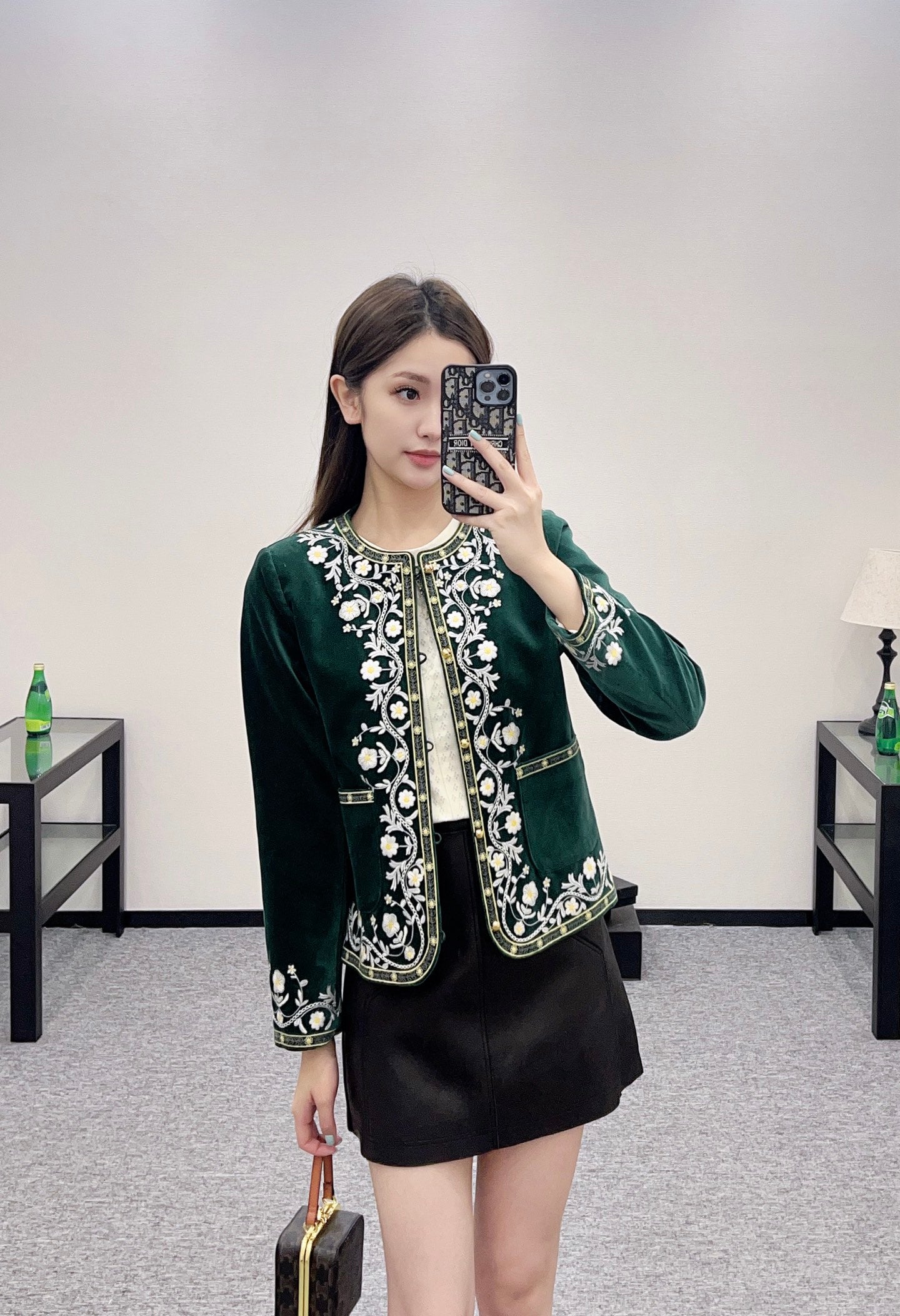 C*♥2025 new product Velvet embroidered jacket