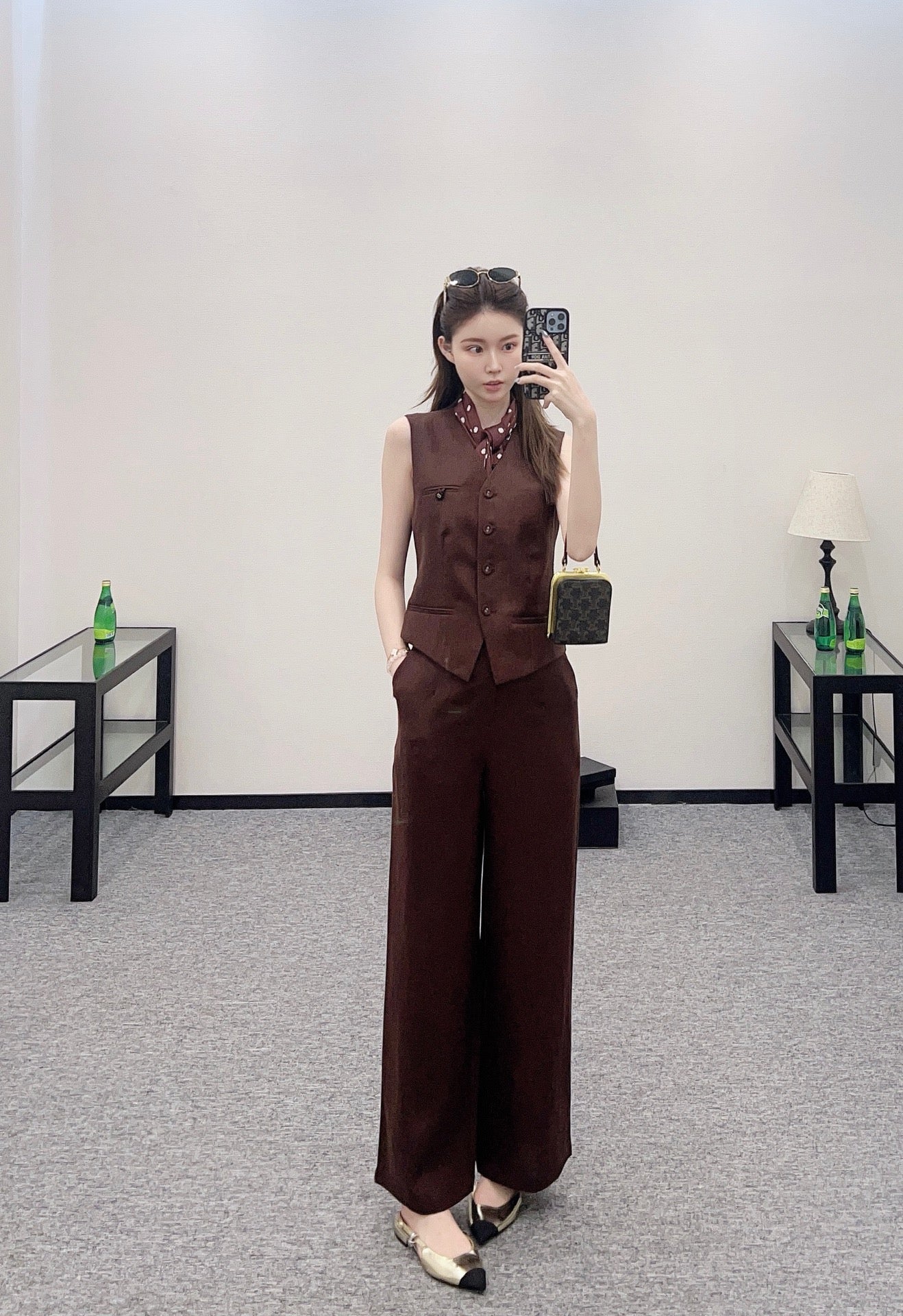 D*♥2025 new product Scarf vest trousers suit