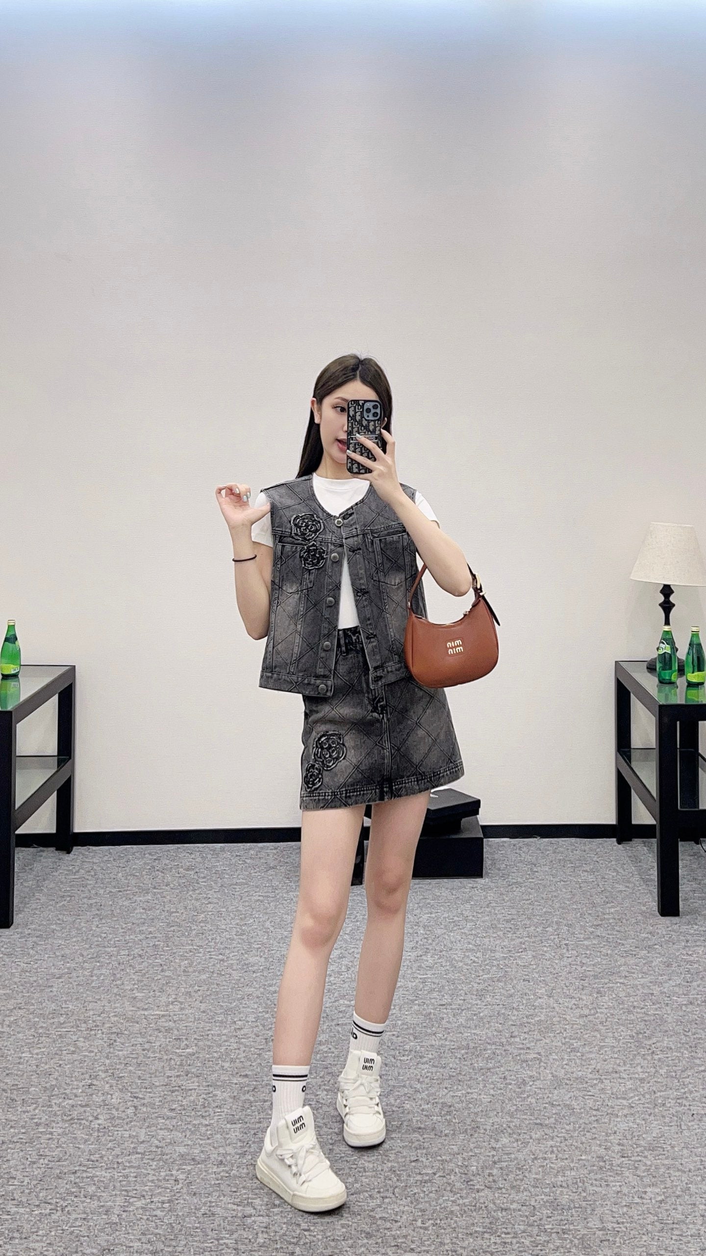 C*♥2025 new products Denim vest and short skirt set