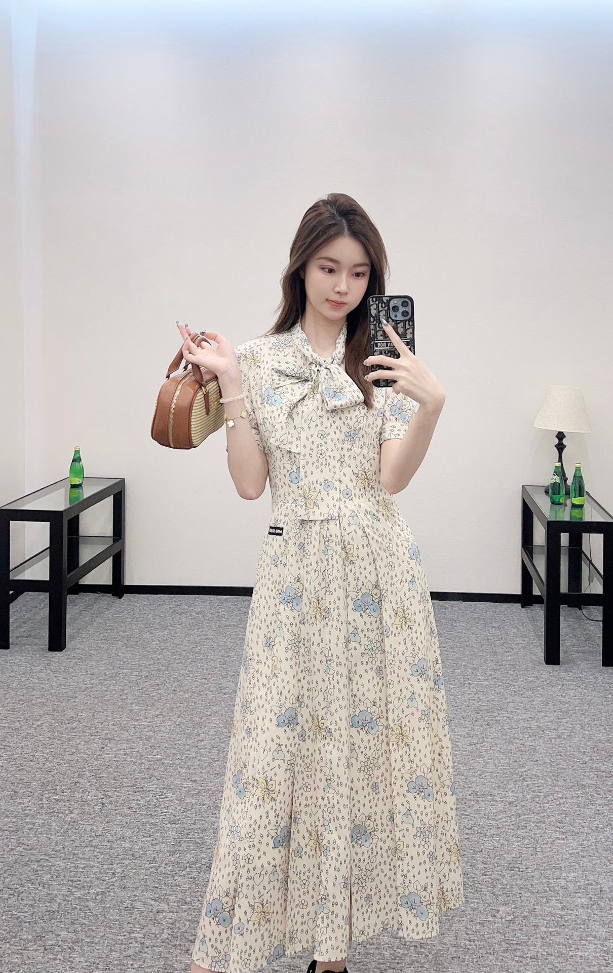 Mi*mi*♥2025 new product Floral retro dress