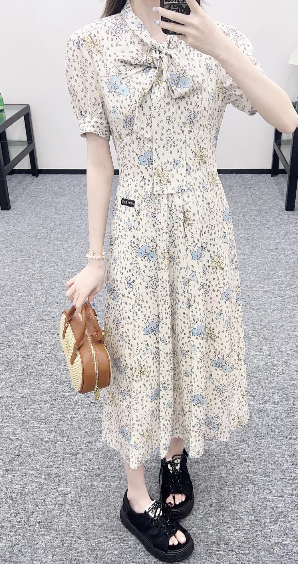 Mi*mi*♥2025 new product Floral retro dress