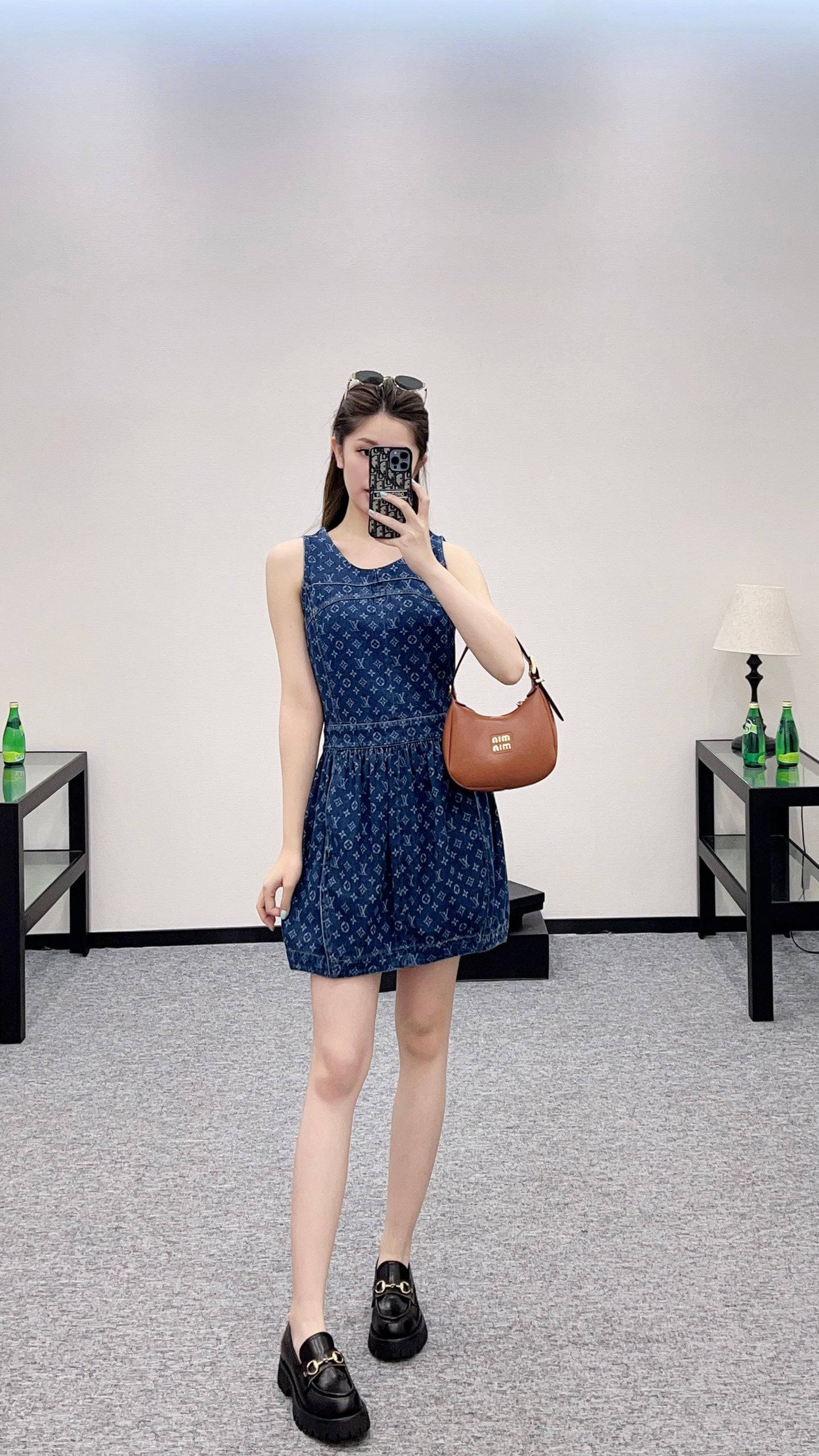 Louis *♥2025 new product Denim vest skirt