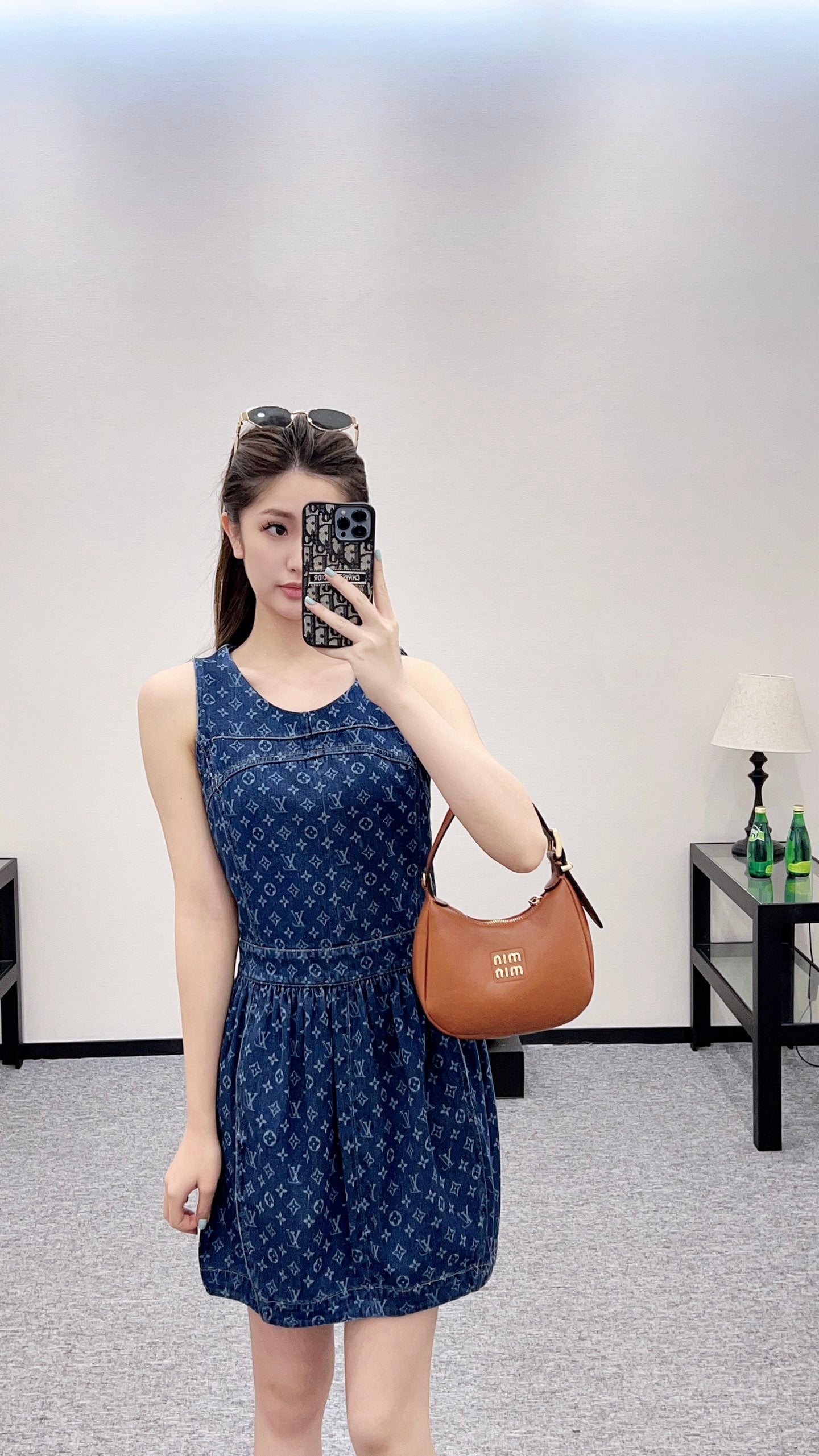 Louis *♥2025 new product Denim vest skirt