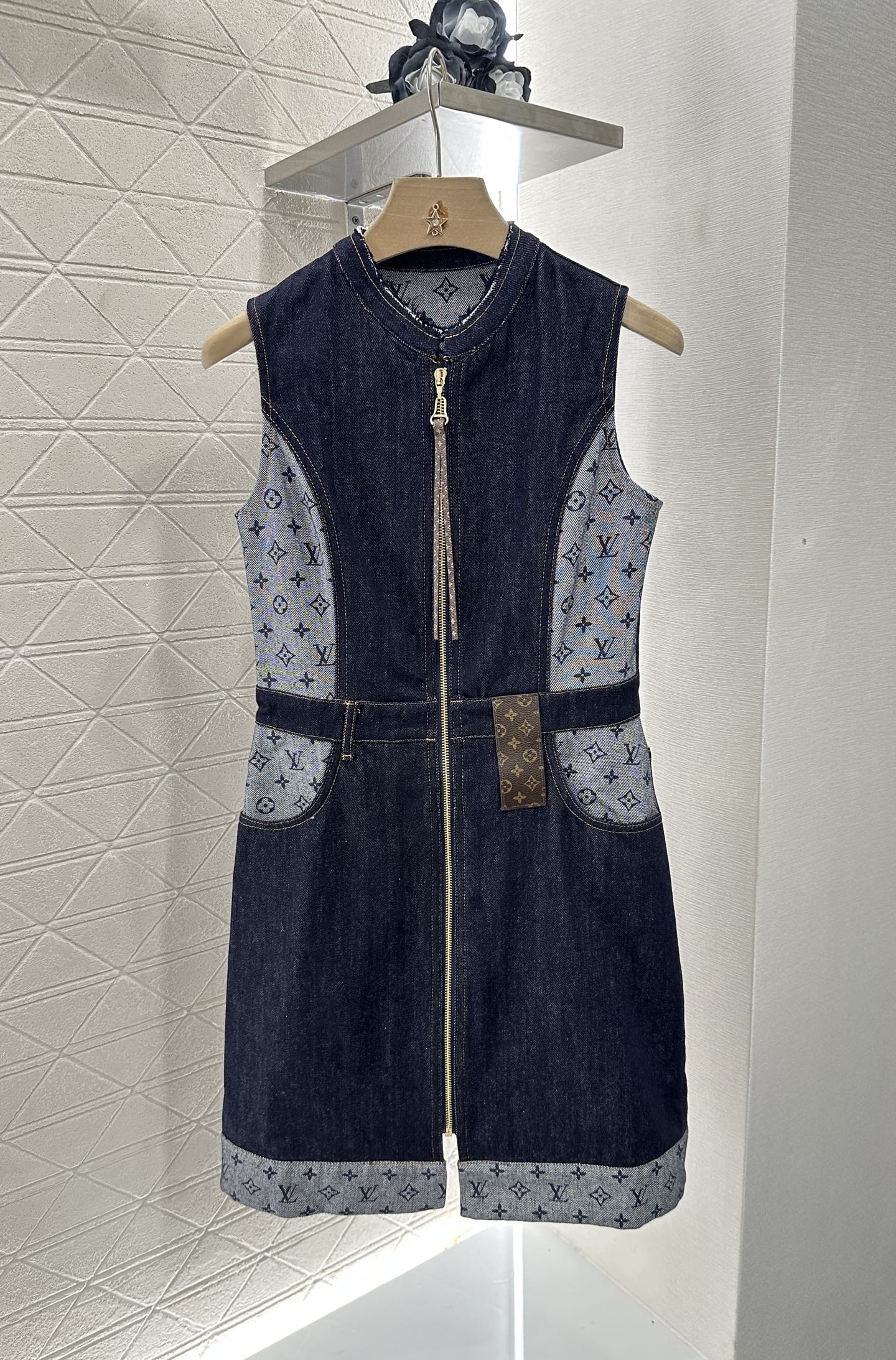 Louis *♥2025 new product Jacquard leather vest skirt