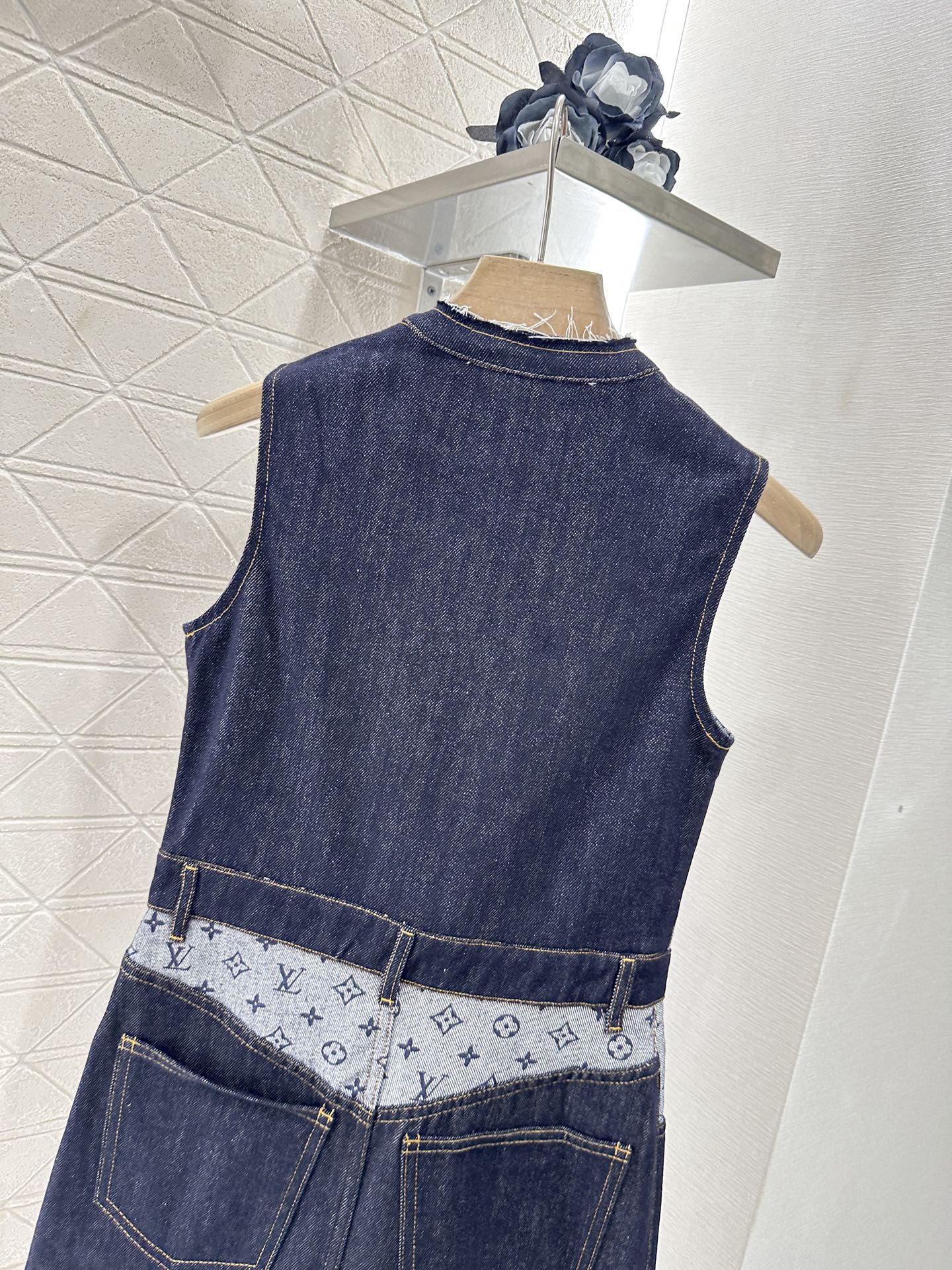 Louis *♥2025 new product Jacquard leather vest skirt
