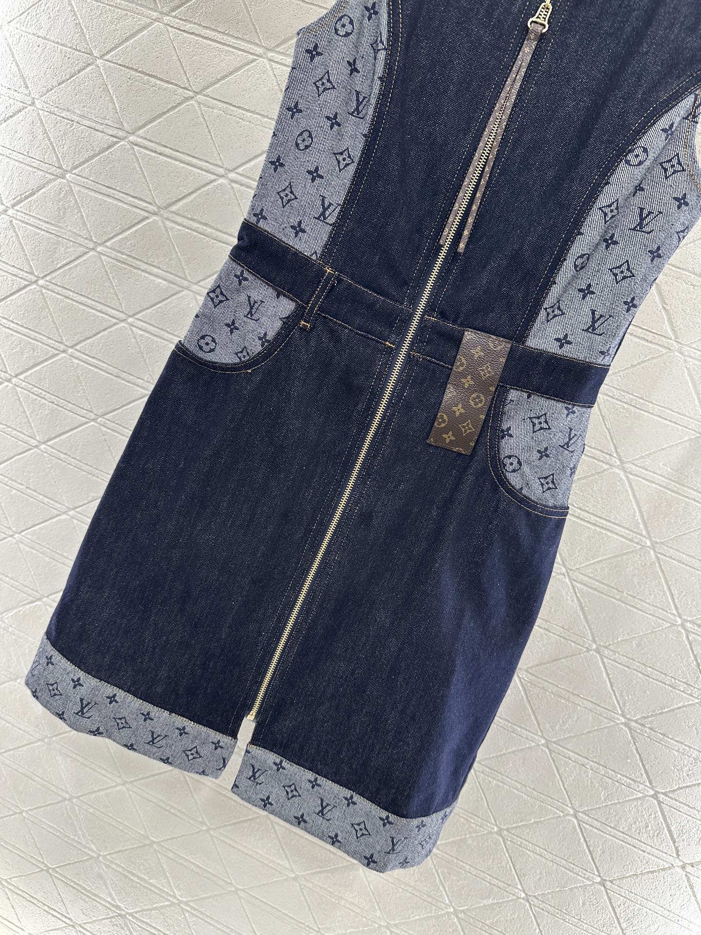 Louis *♥2025 new product Jacquard leather vest skirt
