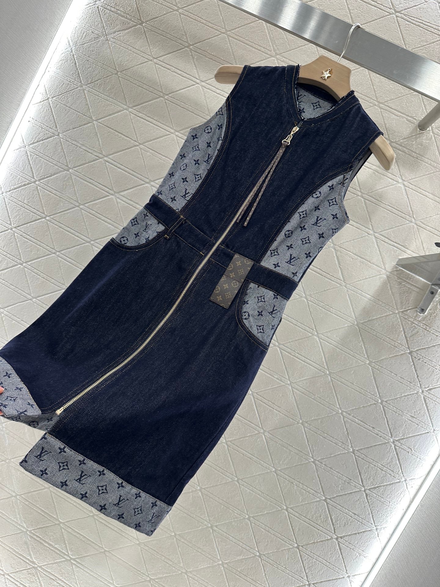 Louis *♥2025 new product Jacquard leather vest skirt