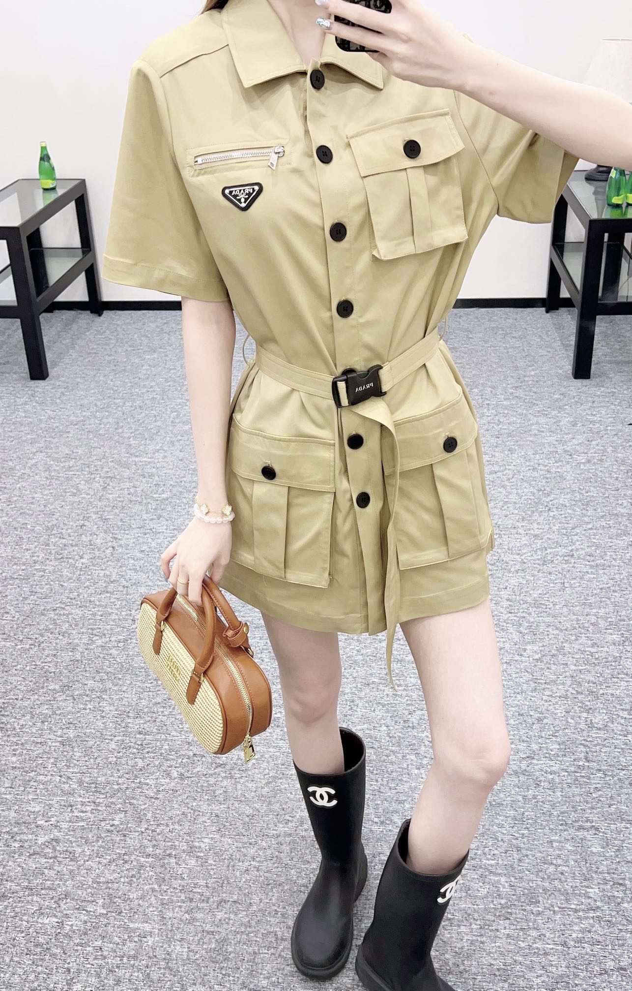 P*♥2025 new products Belt dress