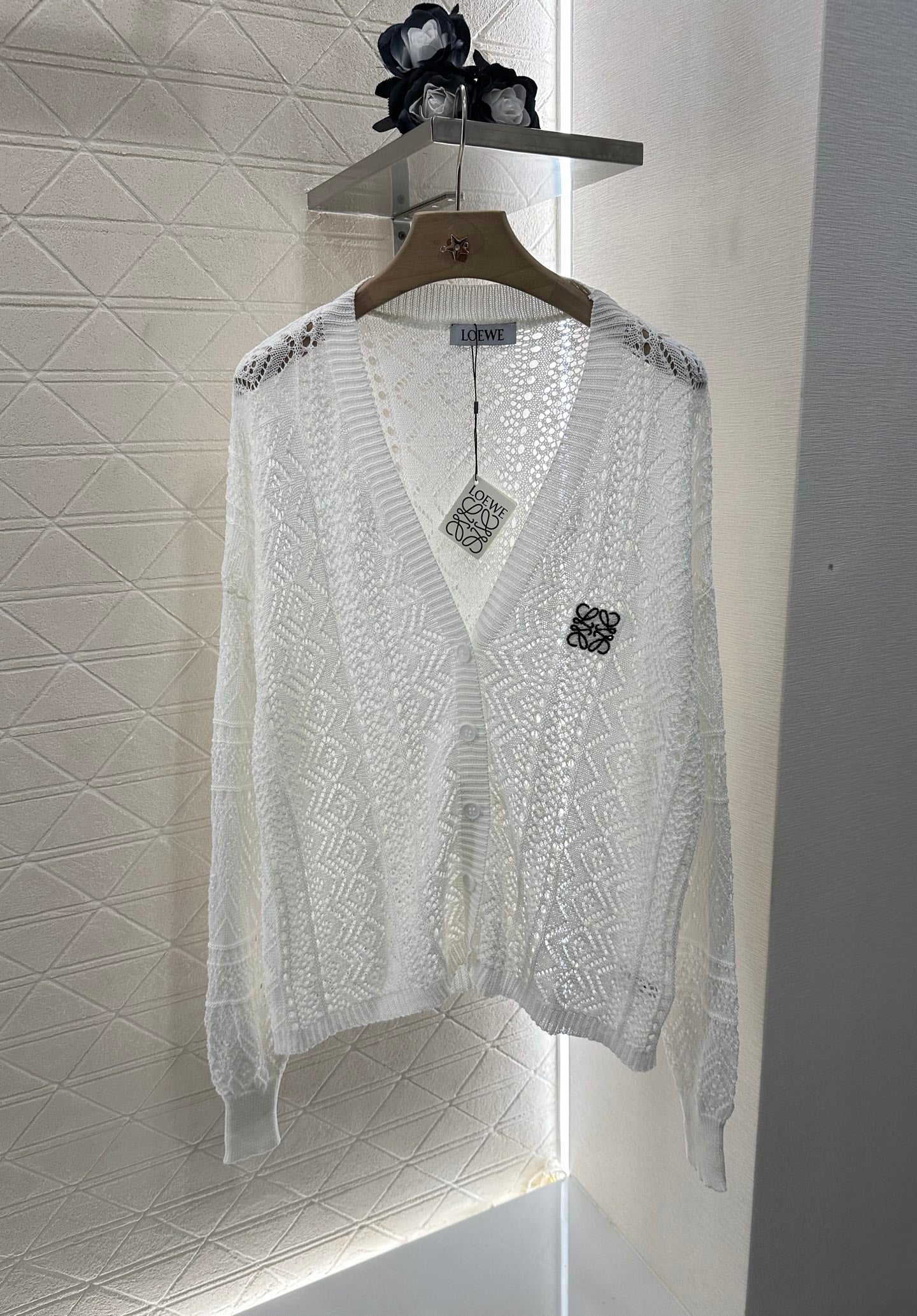 L*♥2025 new product Hollow cardigan and skirt set