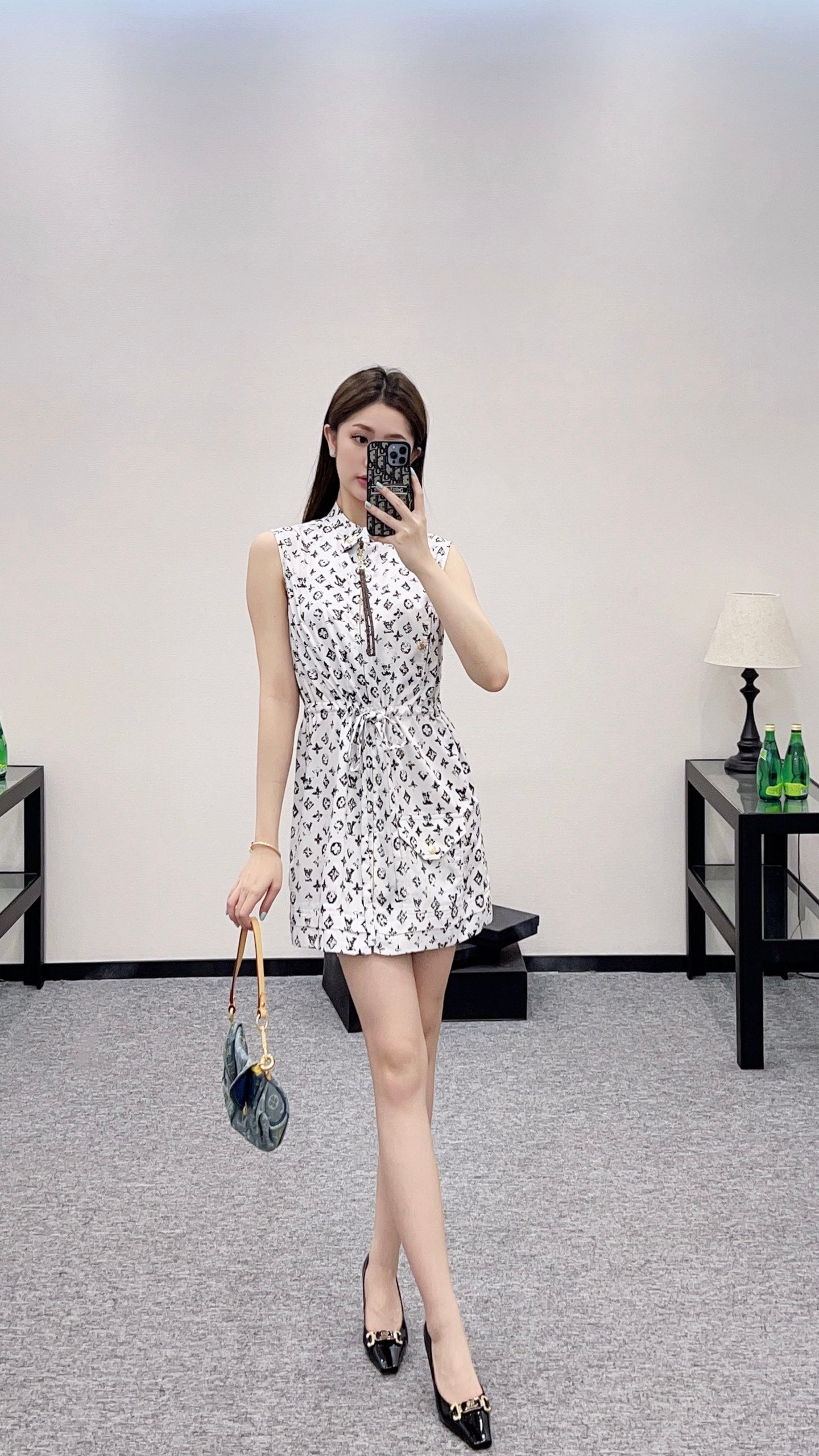 Louis *♥New Arrival Zippered Printed Vest Dress
