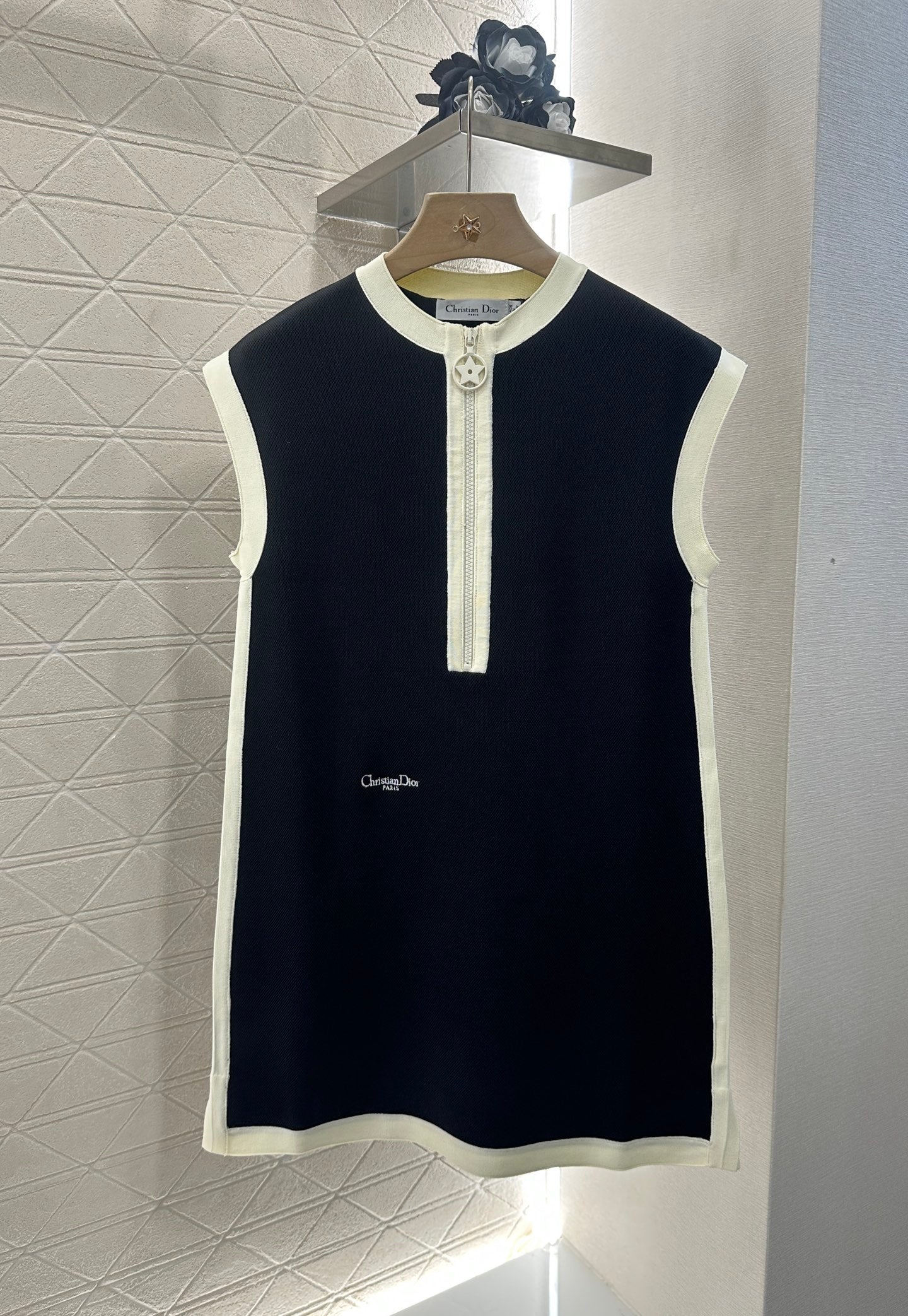 D*♥2025 new product Black and white vest dress