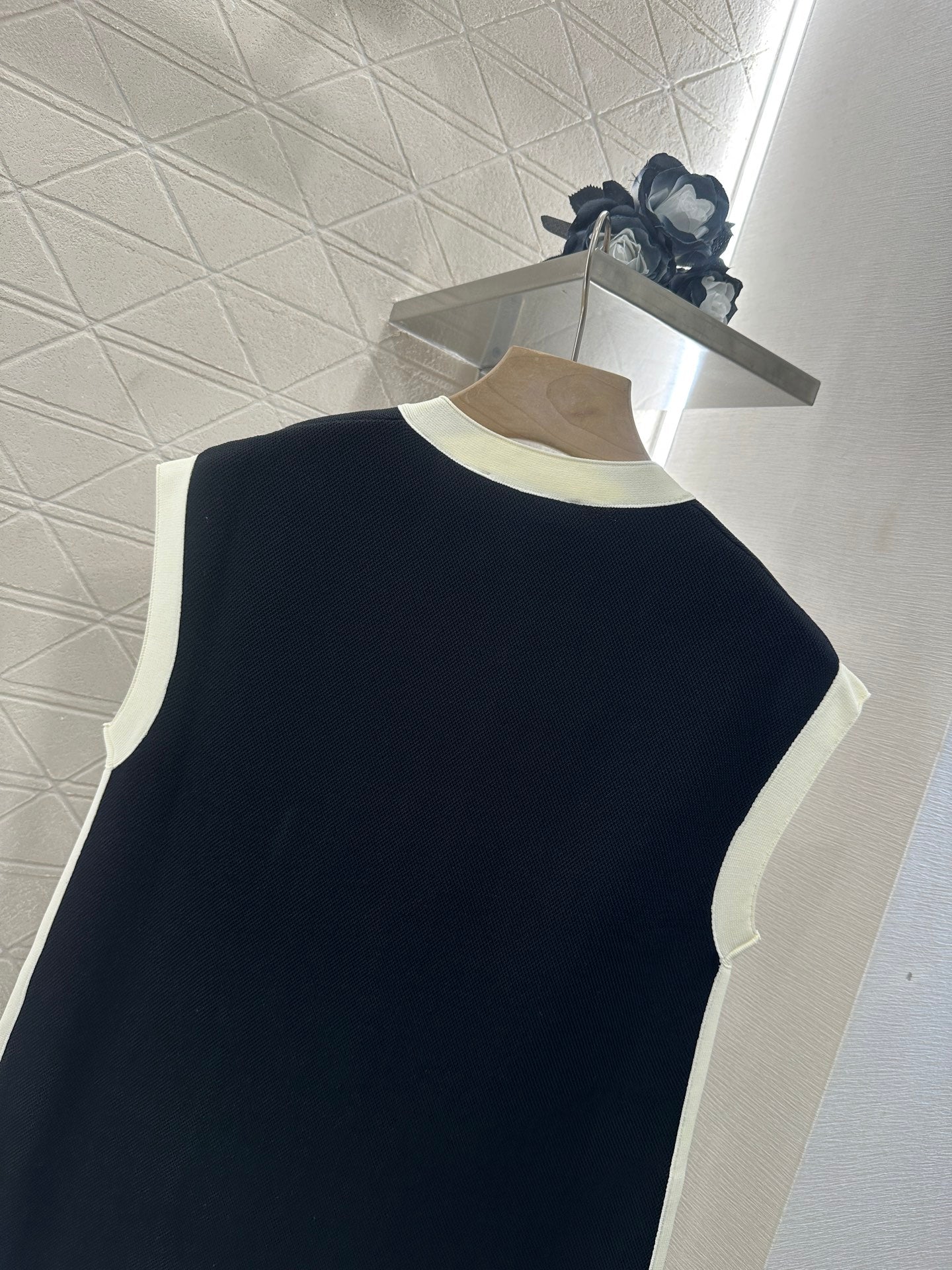 D*♥2025 new product Black and white vest dress