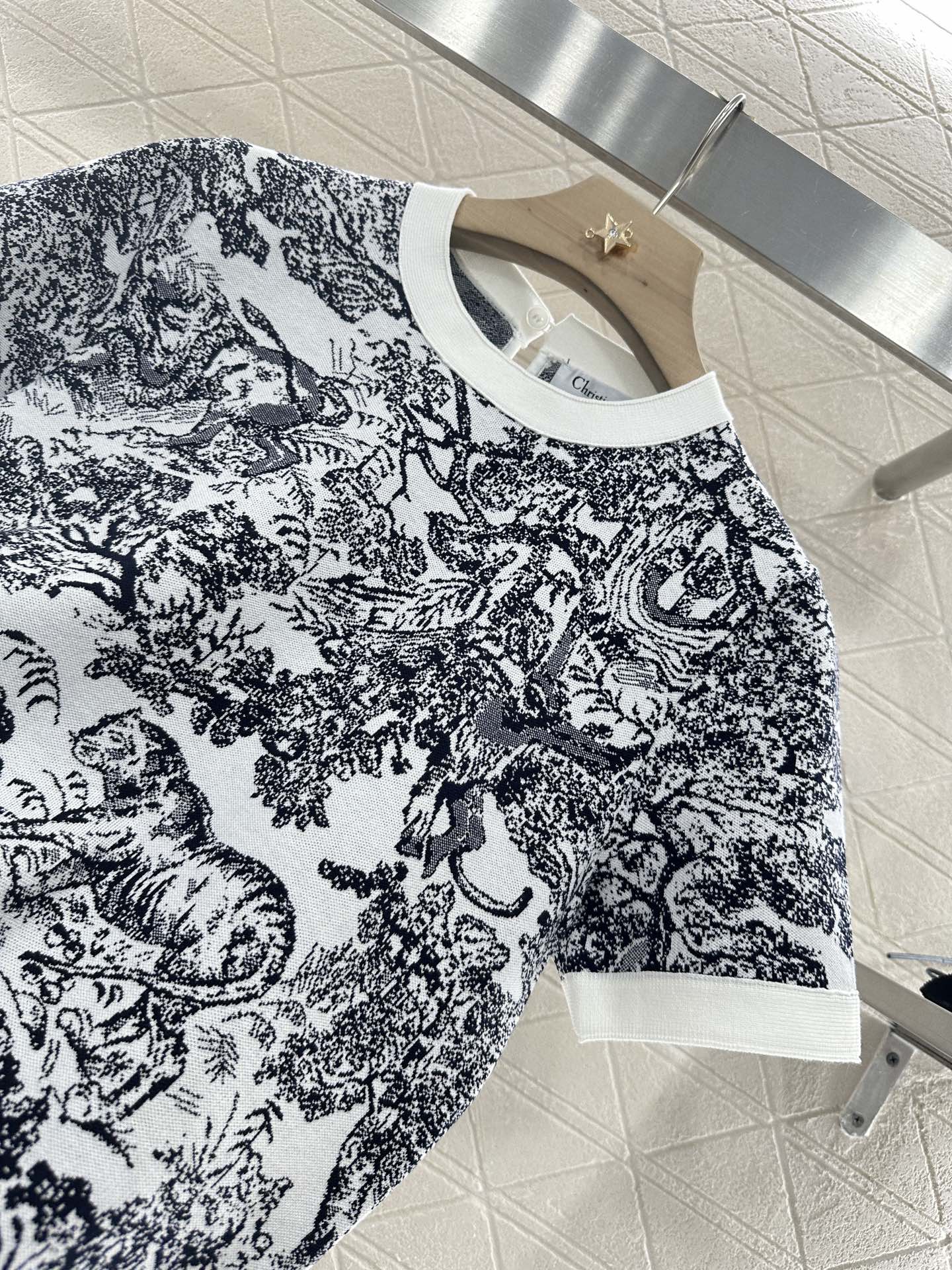 D*♥2025 new product Jacquard knitted short sleeves