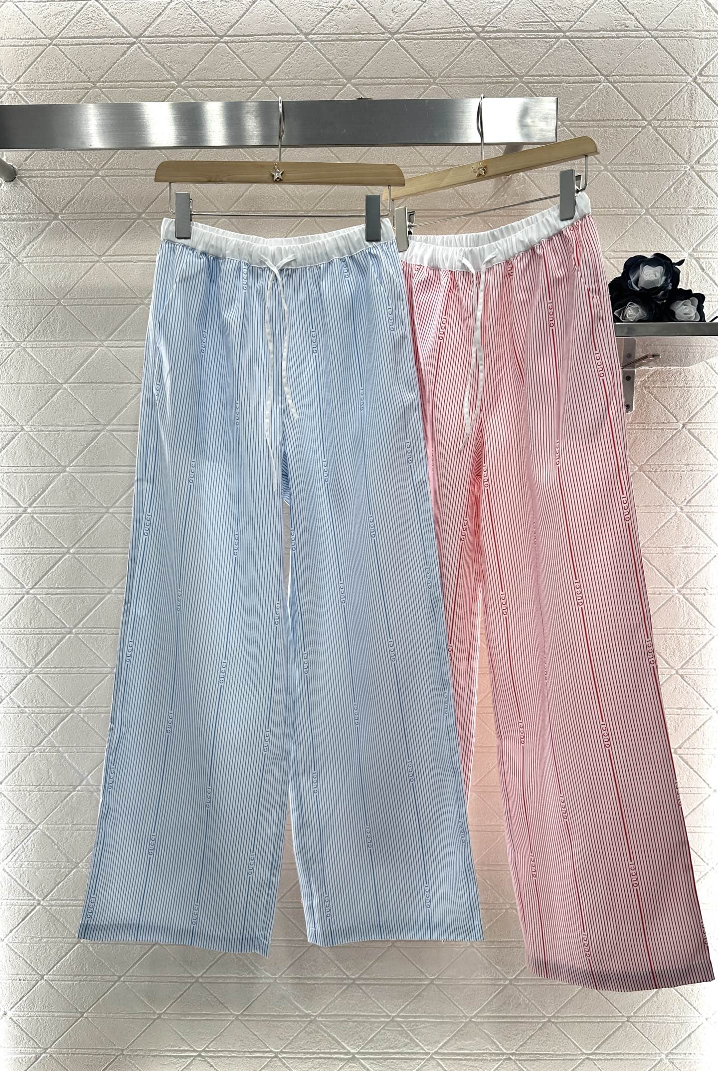 G*♥2025 new product Drawstring striped trousers