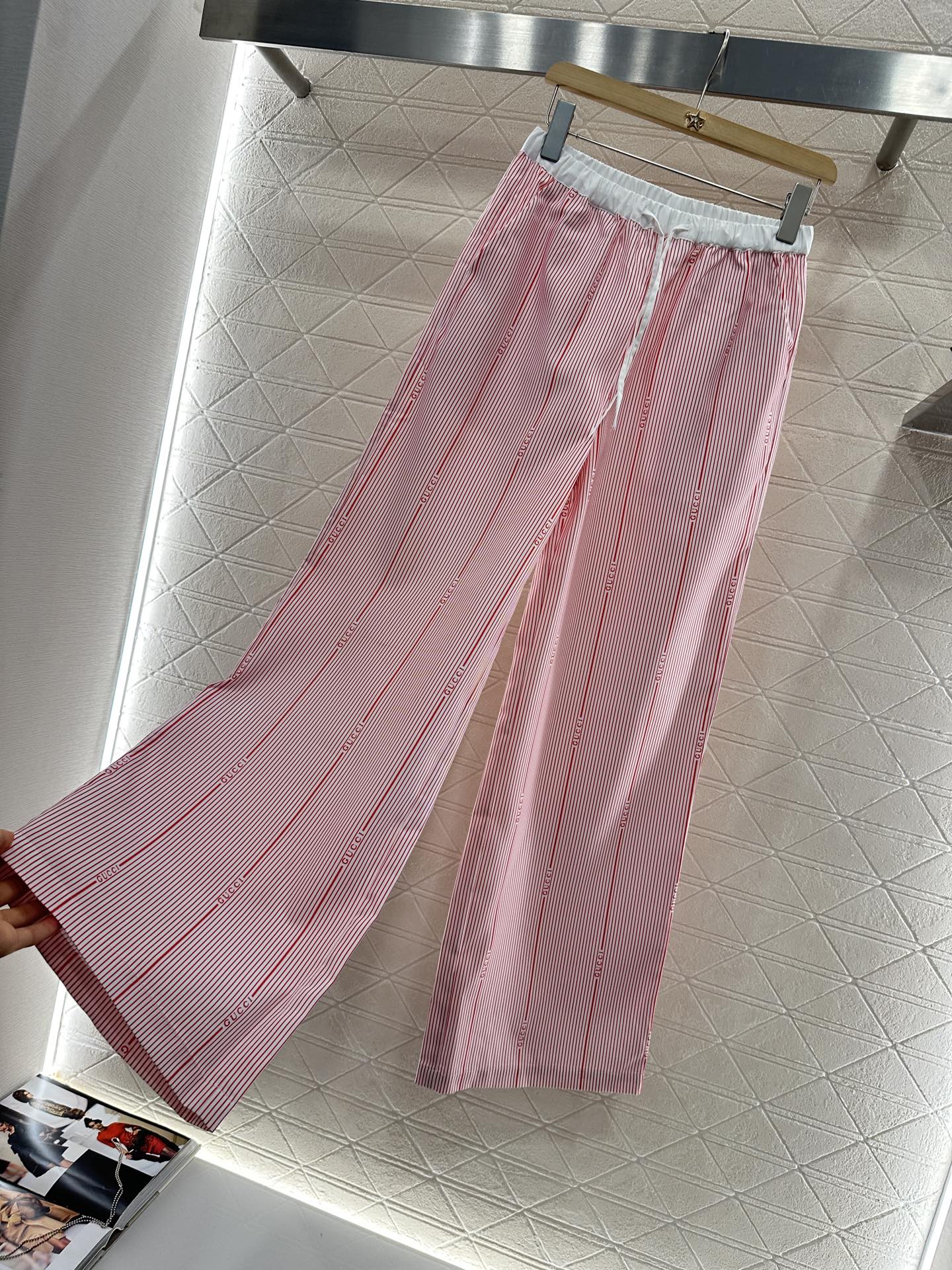 G*♥2025 new product Drawstring striped trousers