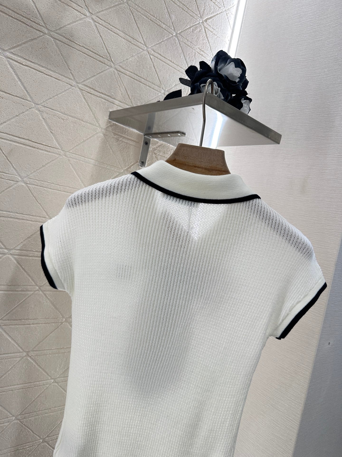 Mi*mi*♥2025 new product Bow knitted short sleeves