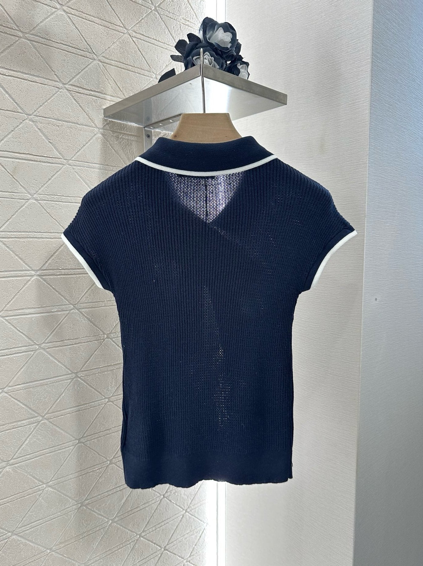 Mi*mi*♥2025 new product Bow knitted short sleeves