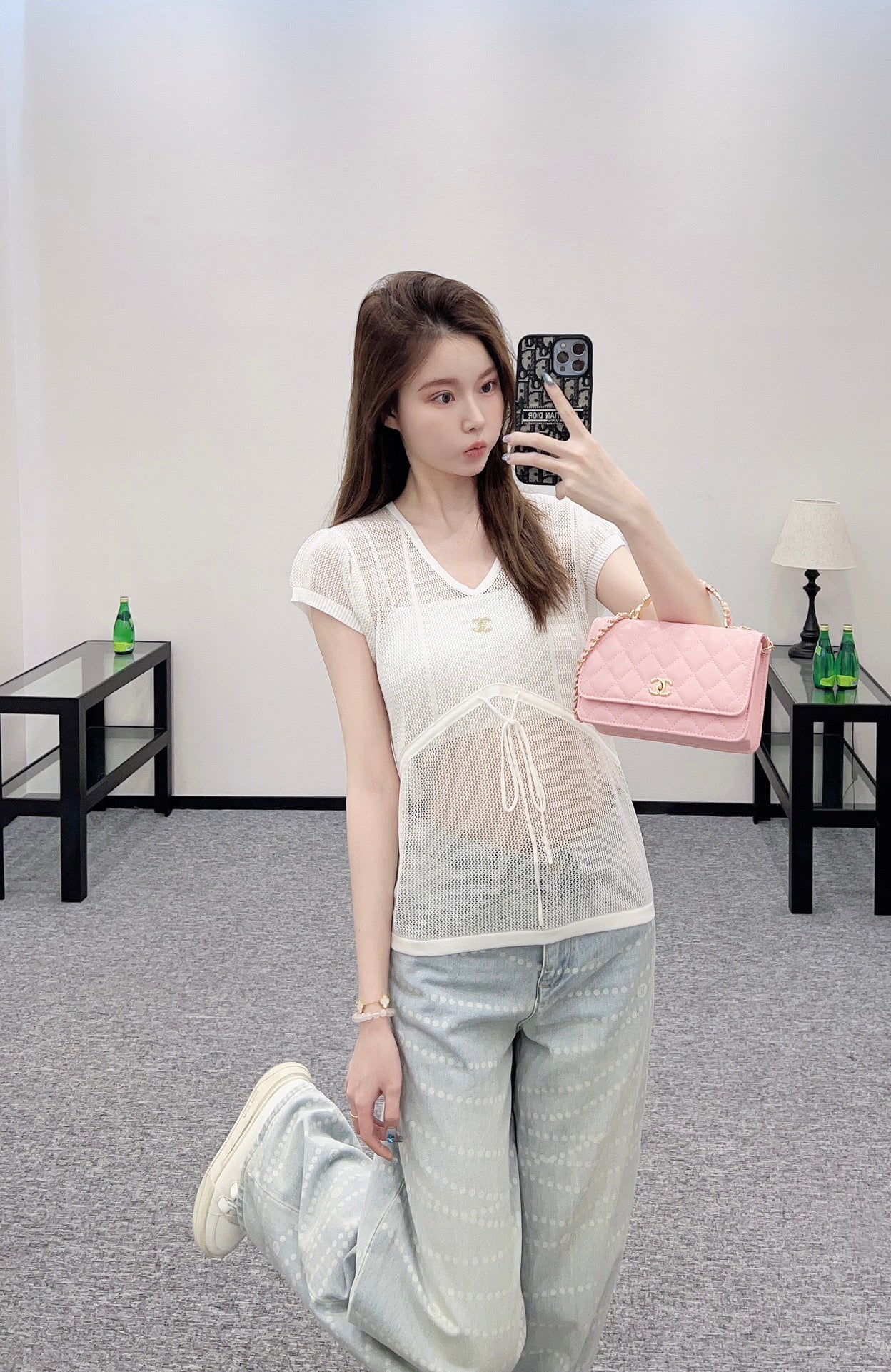 C*♥2025 new product Hollow knitted short sleeves