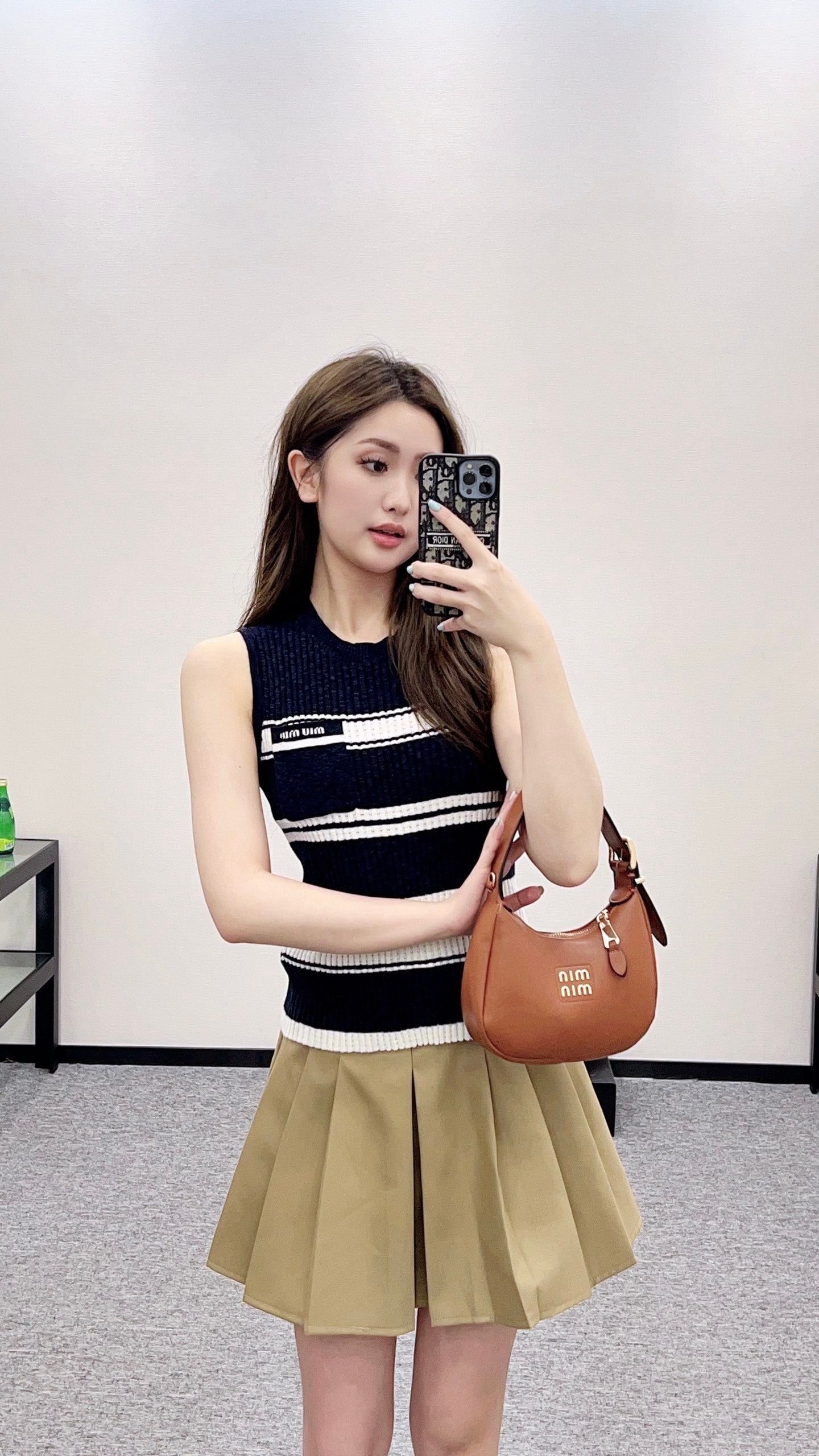 Mi*mi*♥2025 new product Striped knitted vest