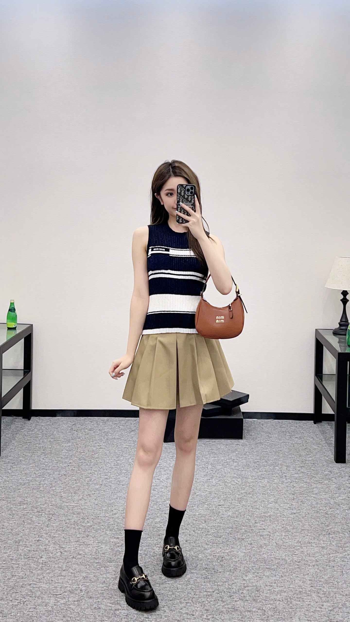 Mi*mi*♥2025 new product Striped knitted vest
