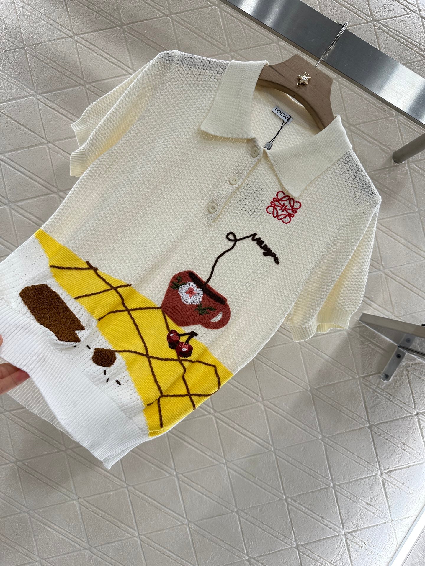 L*♥2025 new product Embroidered knitted short sleeves