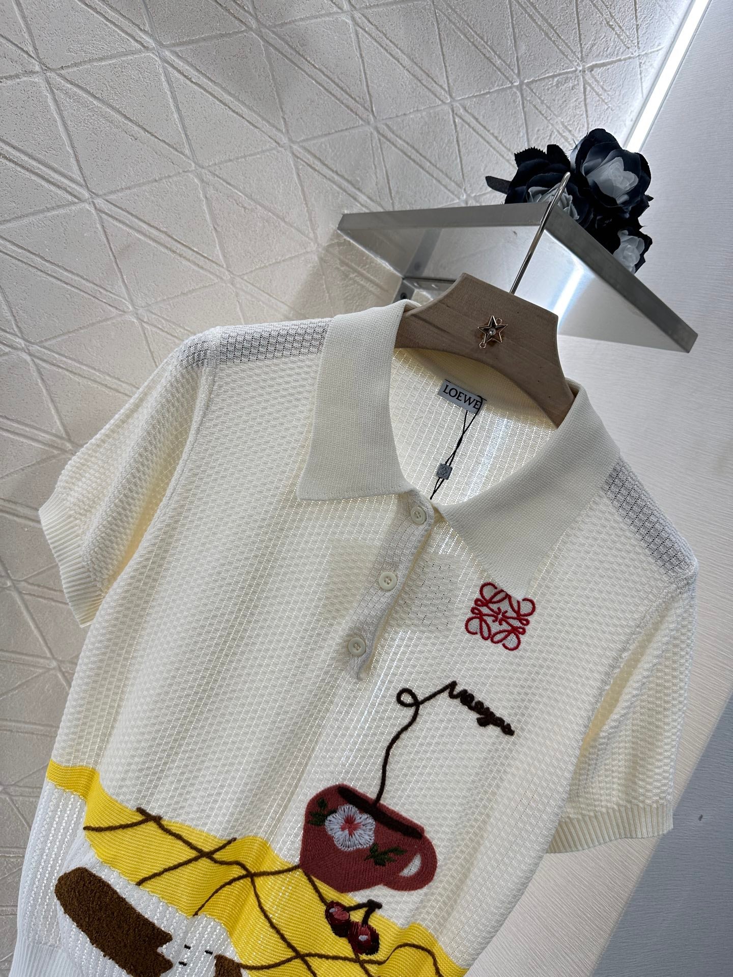 L*♥2025 new product Embroidered knitted short sleeves