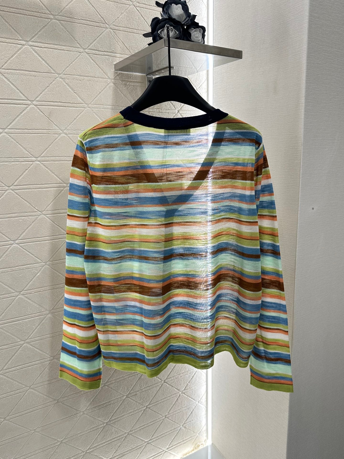L*♥2025 new product Striped knitted cardigan