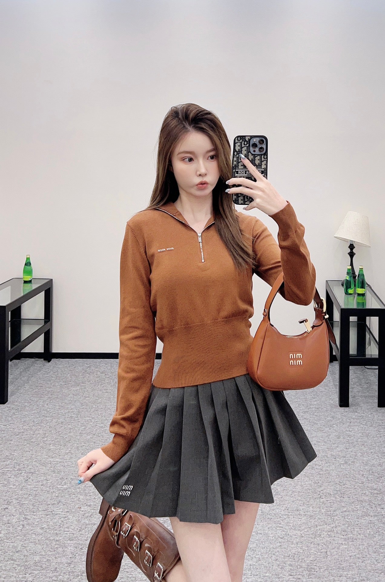 Mi*mi*♥2025 new products Zipper knitted top