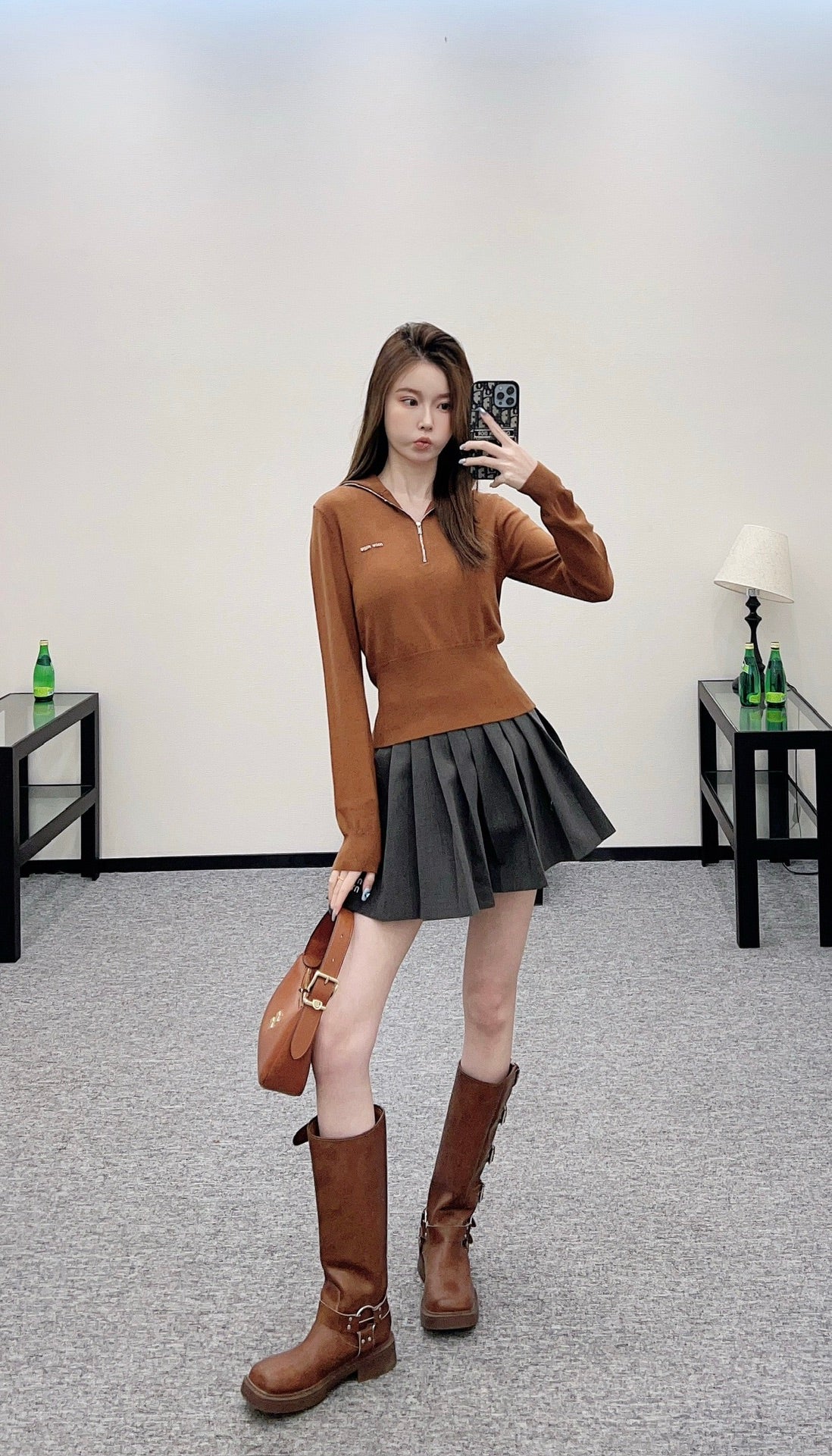 Mi*mi*♥2025 new products Zipper knitted top