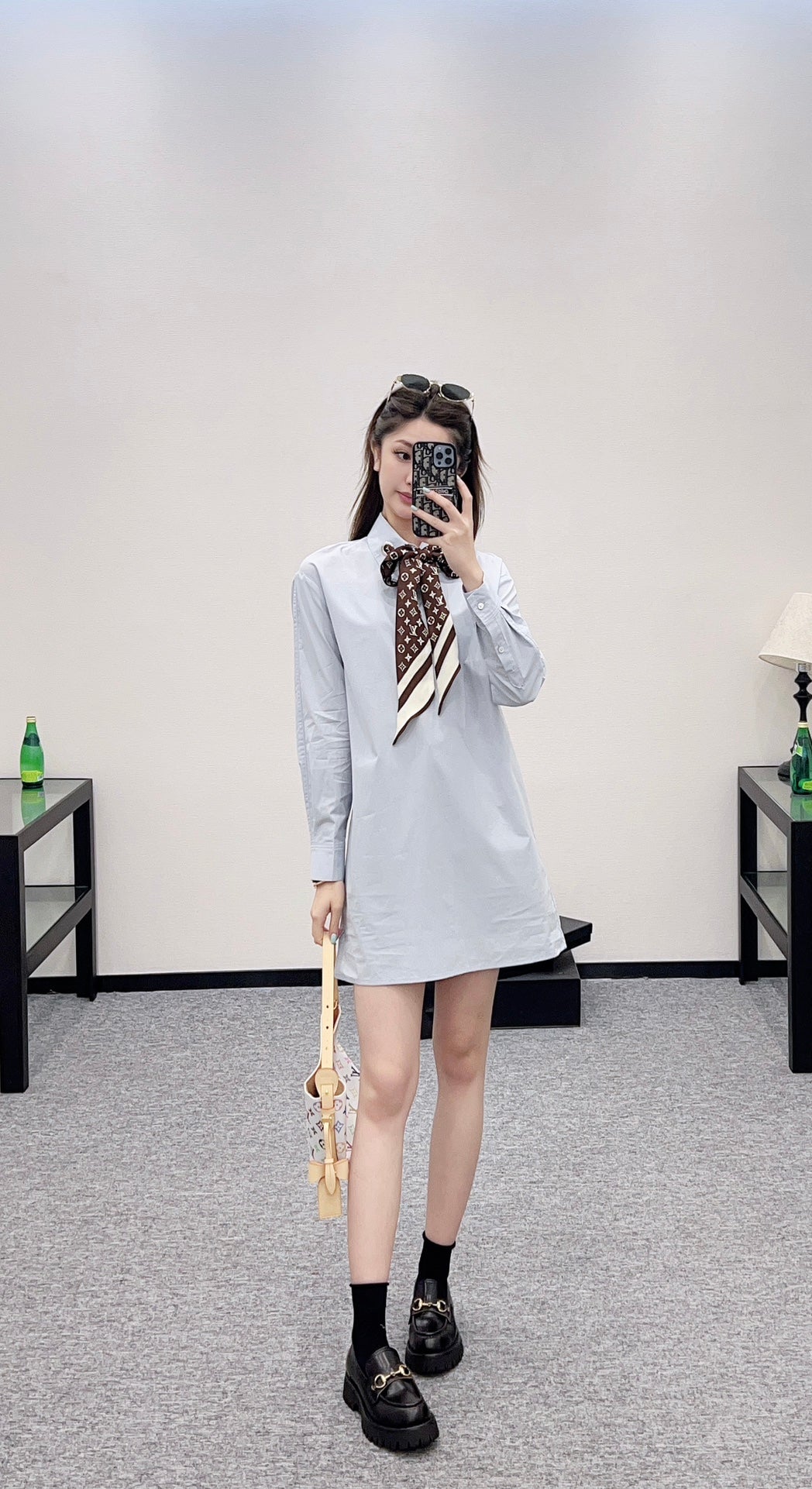 Louis *♥2025 new product Silk scarf long shirt