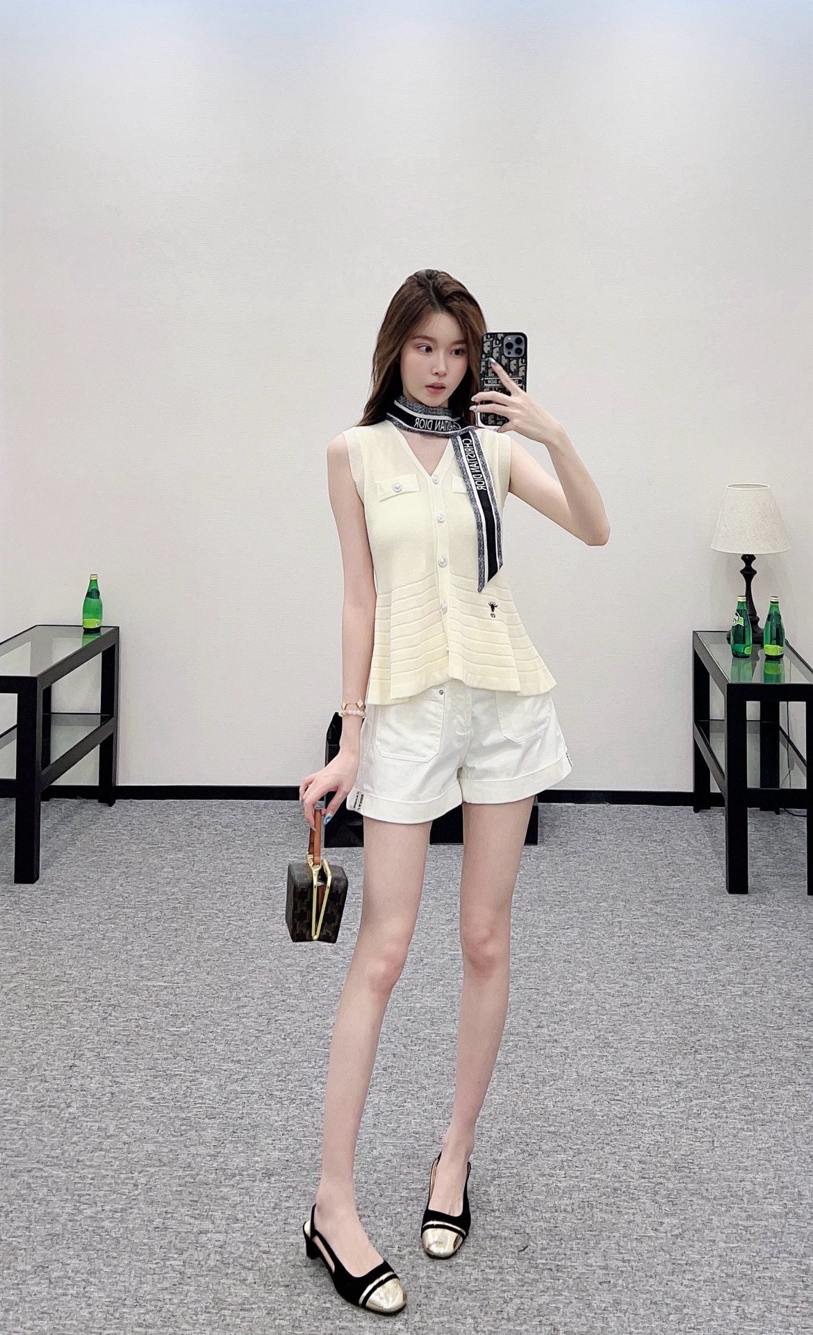 D*♥2025 new product Silk scarf knitted vest