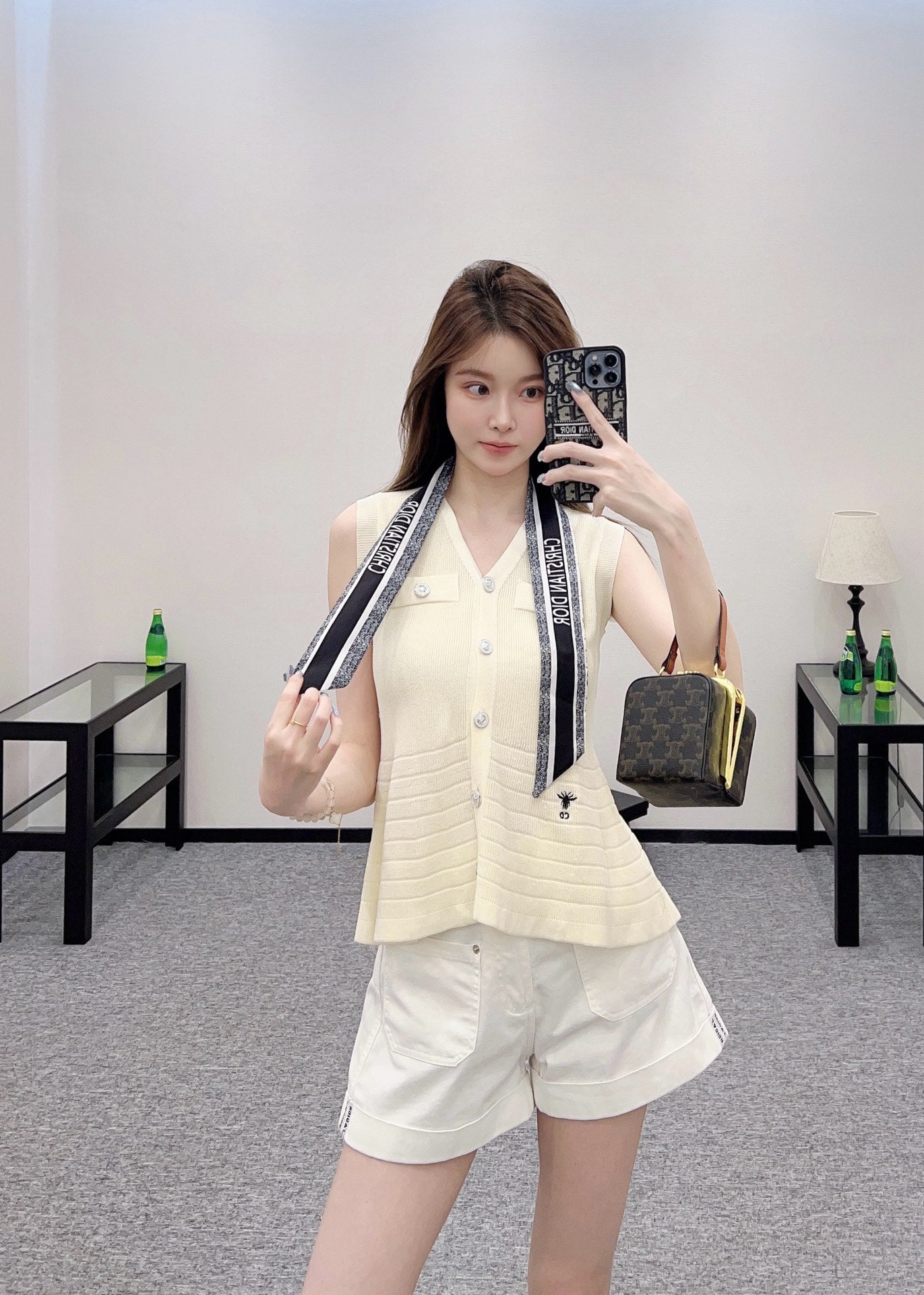 D*♥2025 new product Silk scarf knitted vest