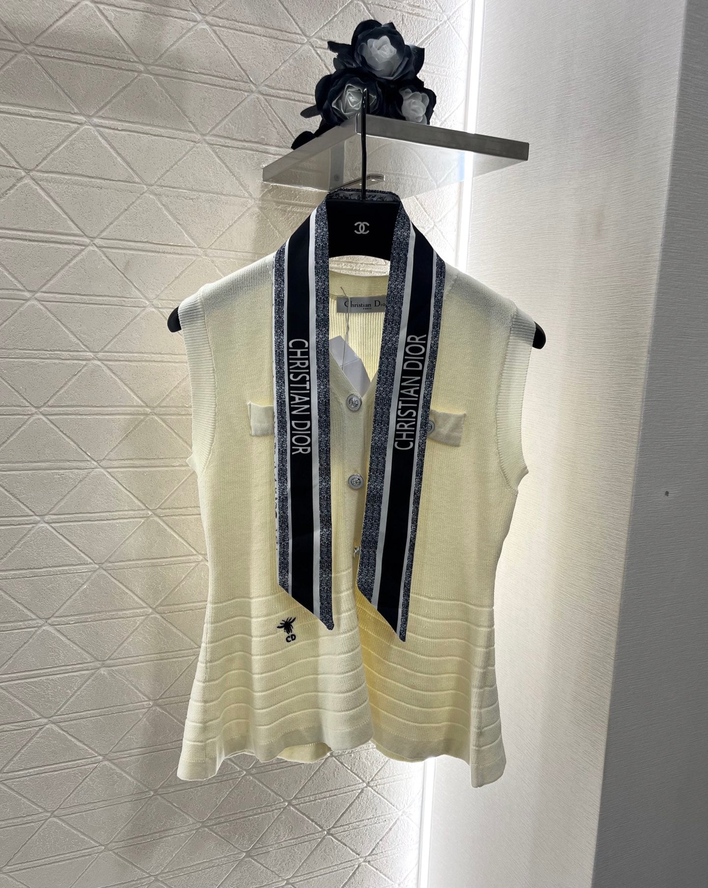 D*♥2025 new product Silk scarf knitted vest