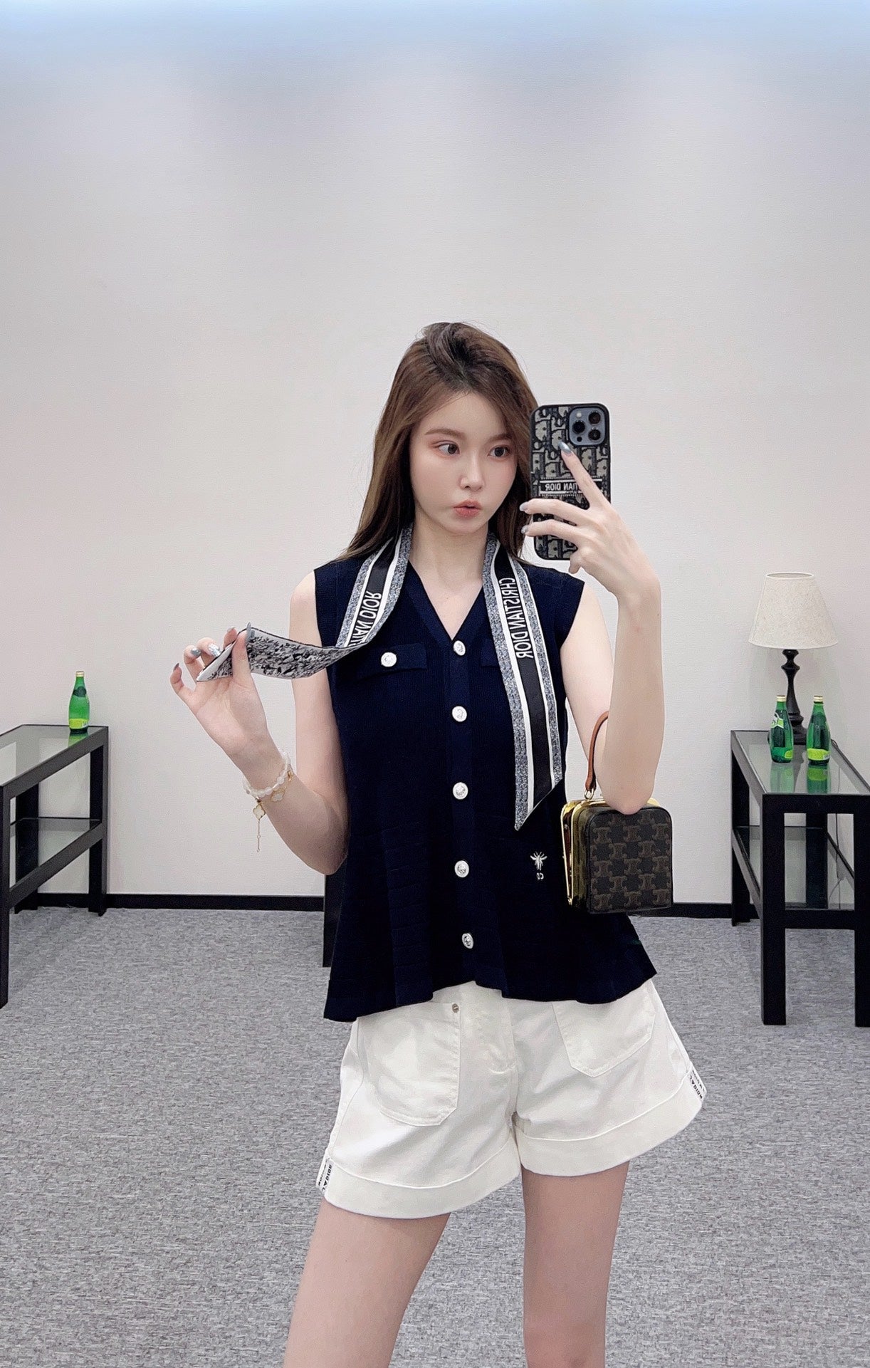 D*♥2025 new product Silk scarf knitted vest