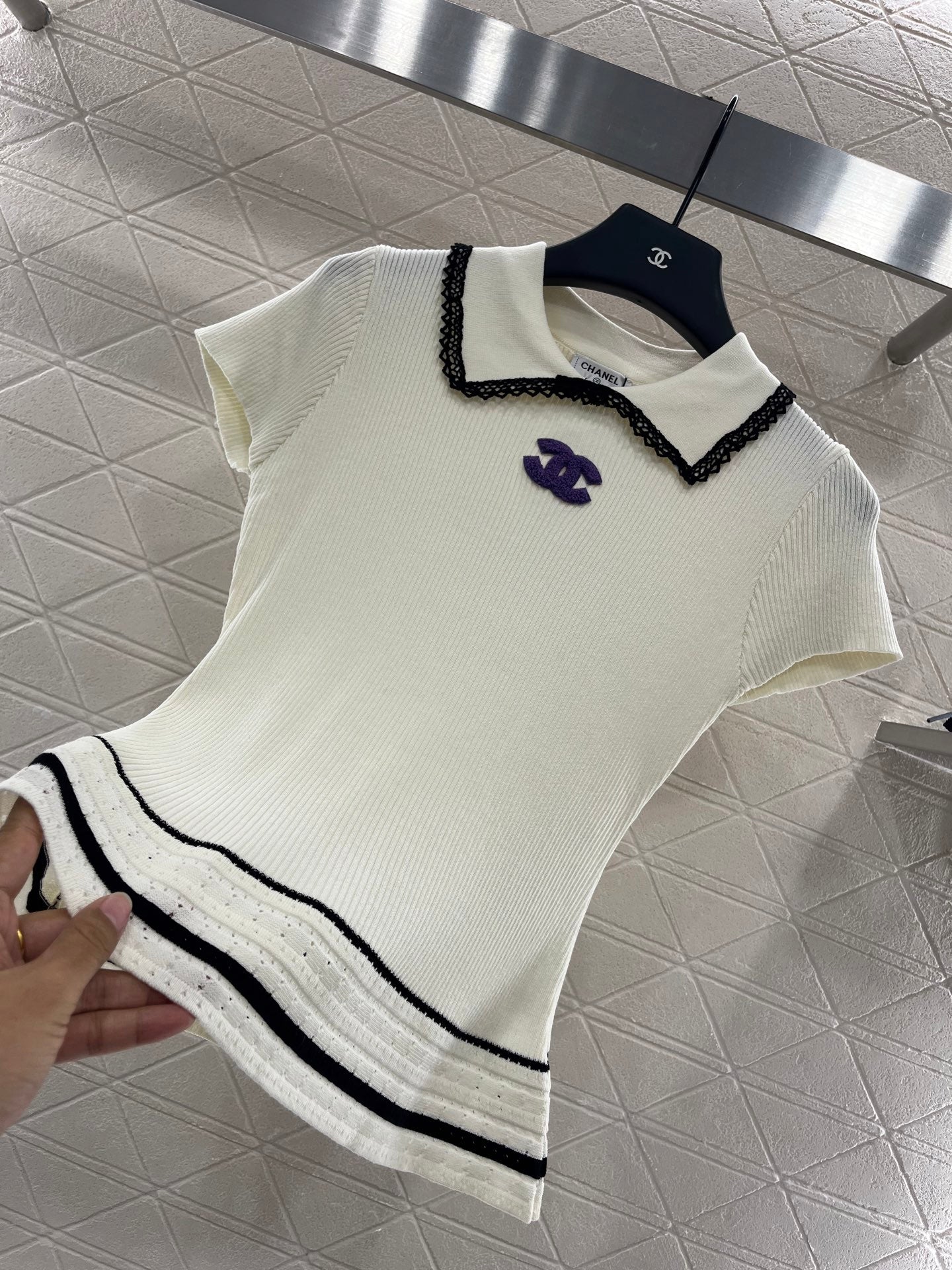C*♥2025 new product Hollow knitted short sleeves