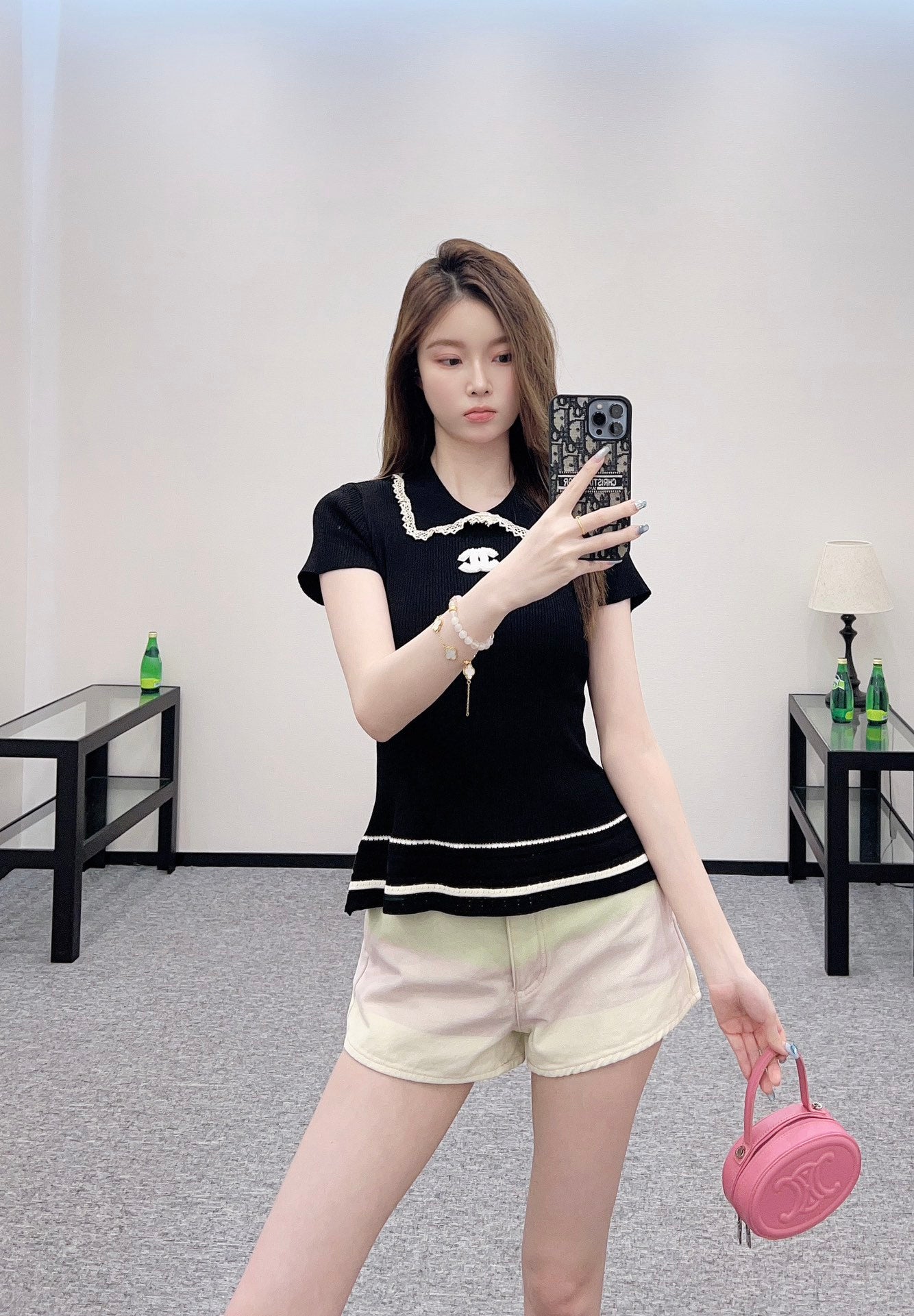 C*♥2025 new product Hollow knitted short sleeves