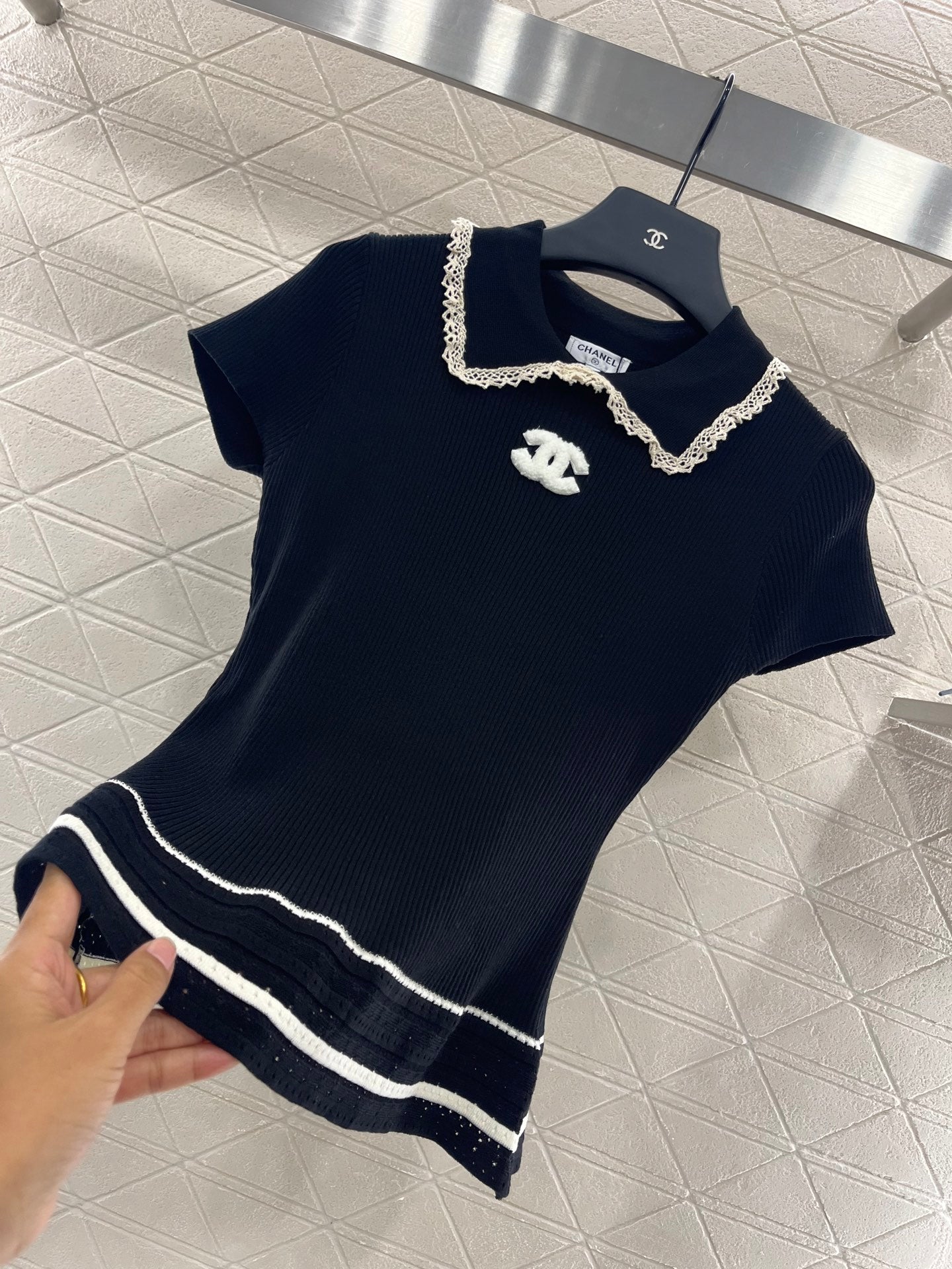 C*♥2025 new product Hollow knitted short sleeves