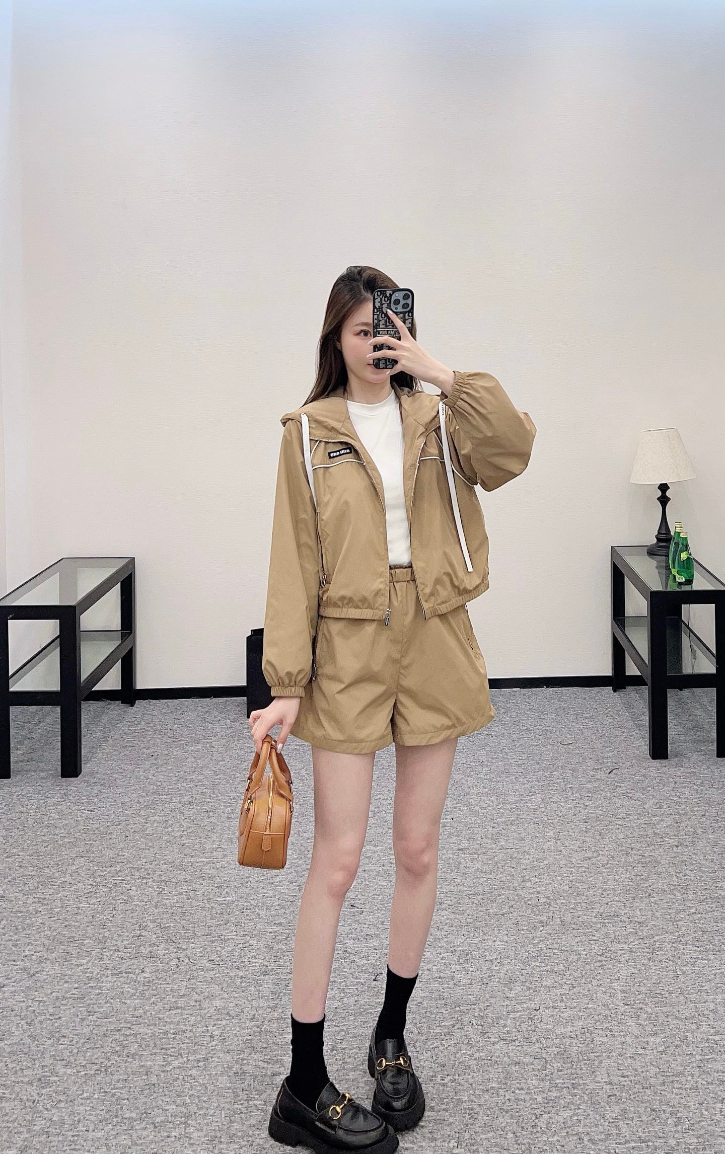 Mi*mi*♥2025 new product Hooded jacket and shorts set