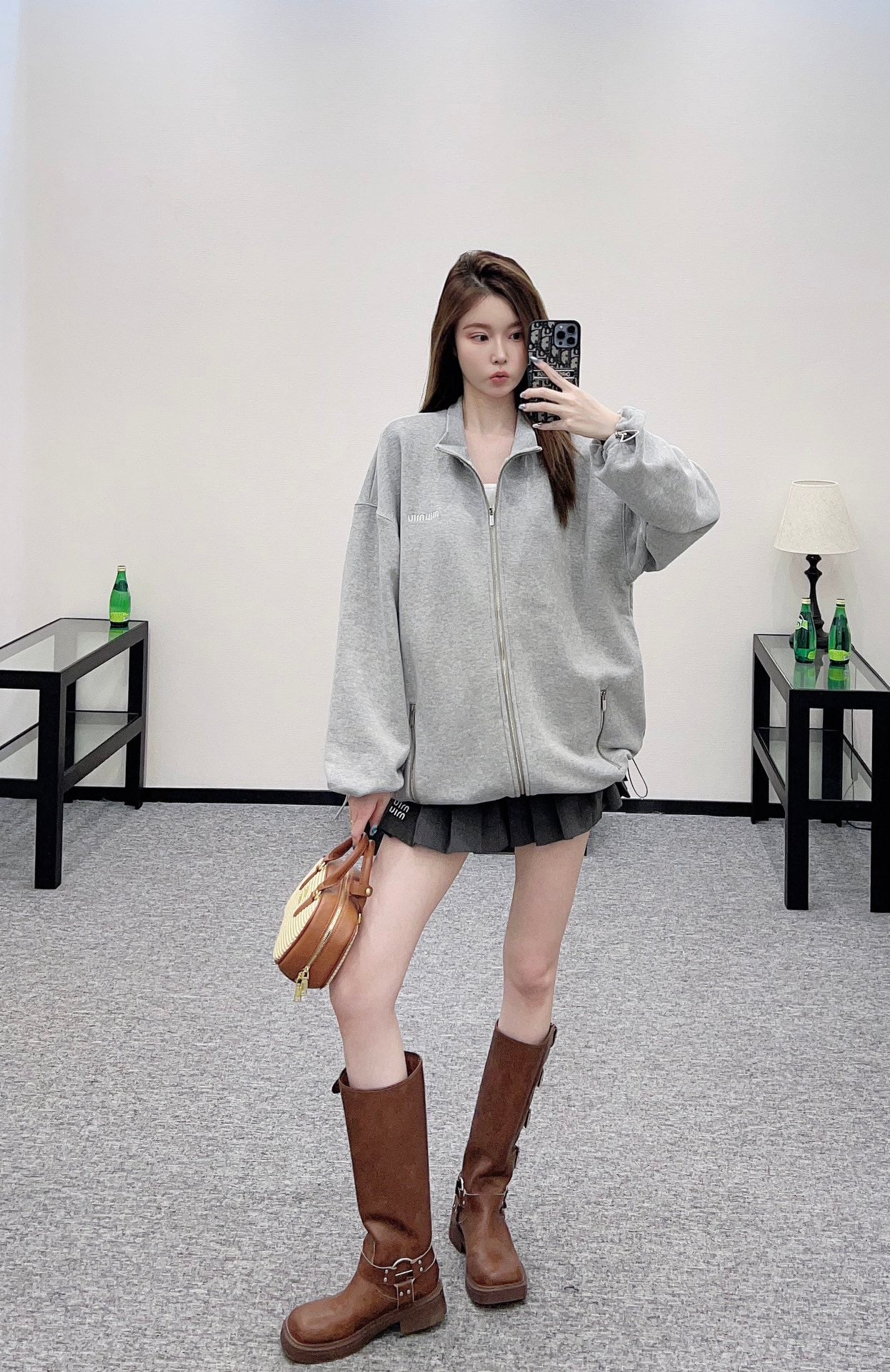 Mi*mi*♥2025 new product Drawstring sweater jacket