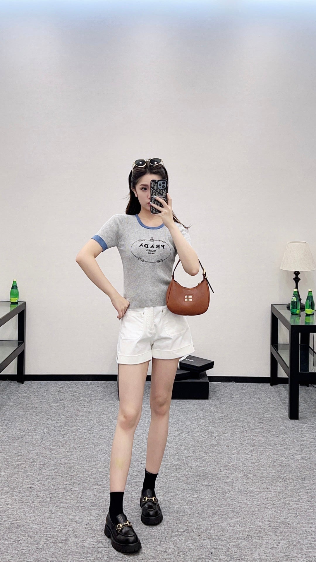 P*♥2025 new product Embroidered knitted short sleeves