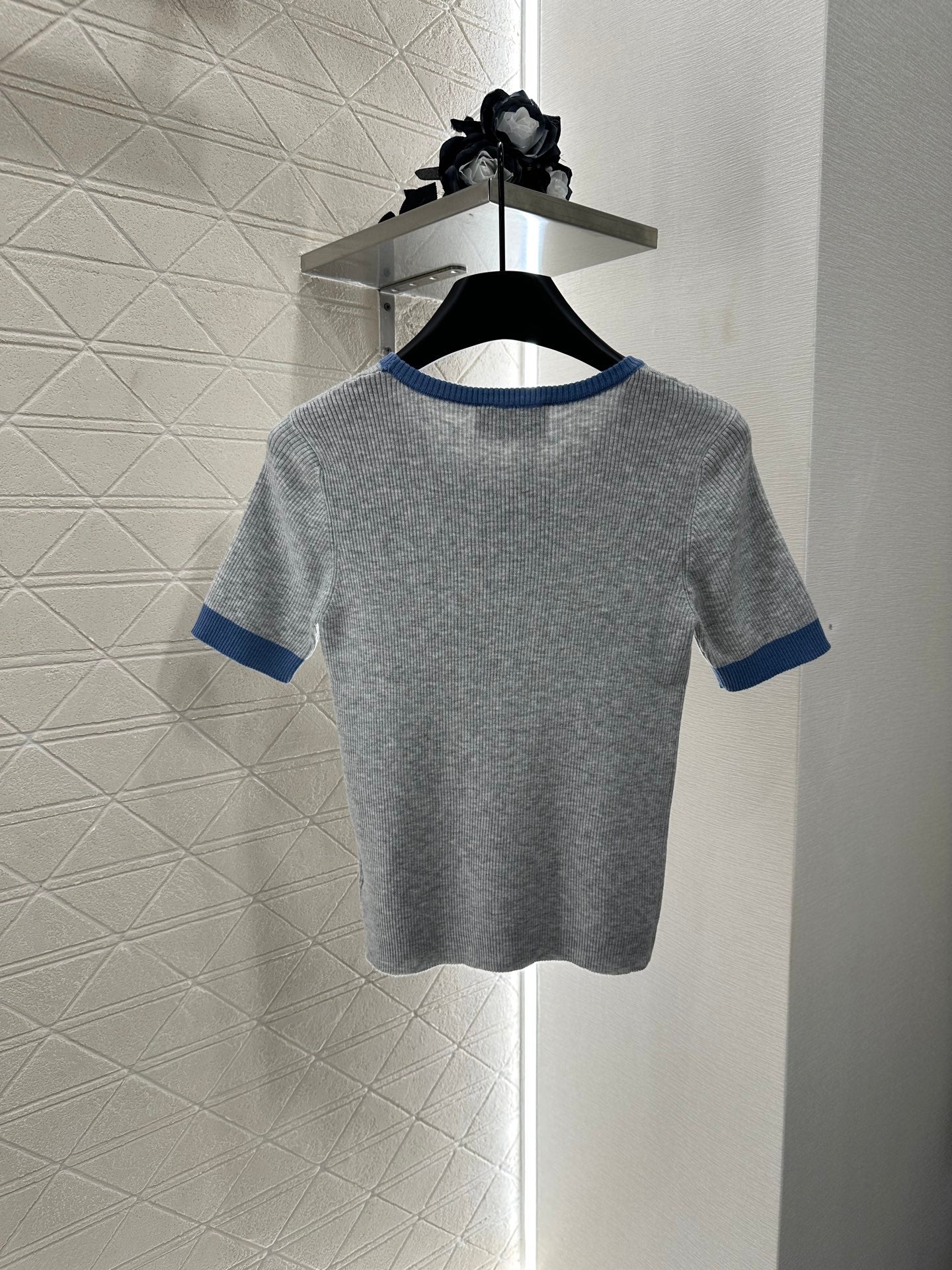 P*♥2025 new product Embroidered knitted short sleeves