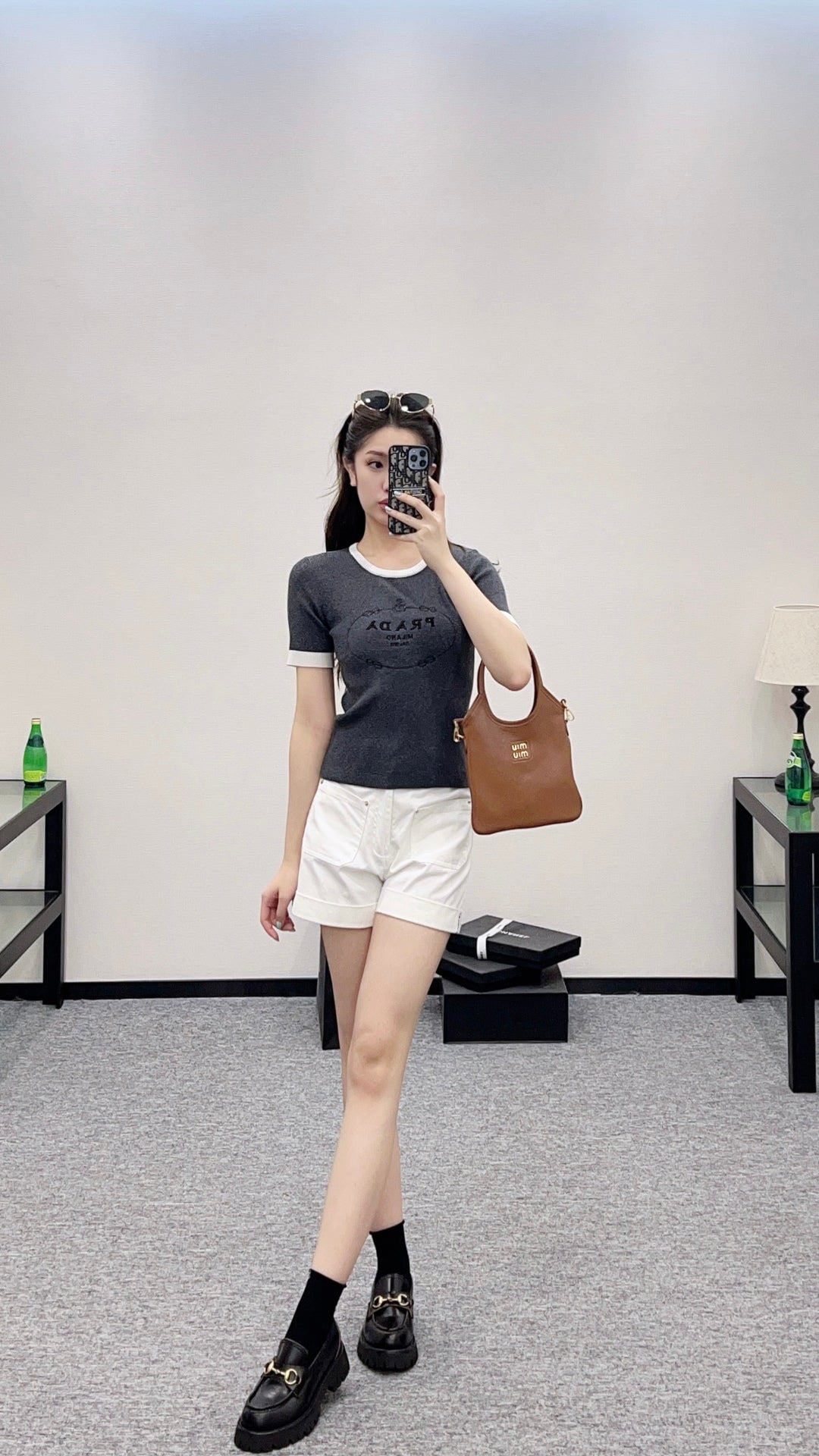 P*♥2025 new product Embroidered knitted short sleeves
