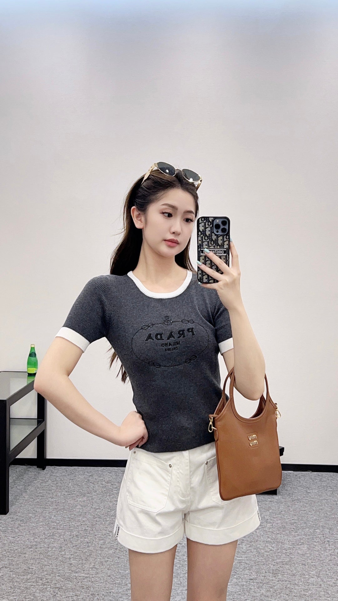 P*♥2025 new product Embroidered knitted short sleeves