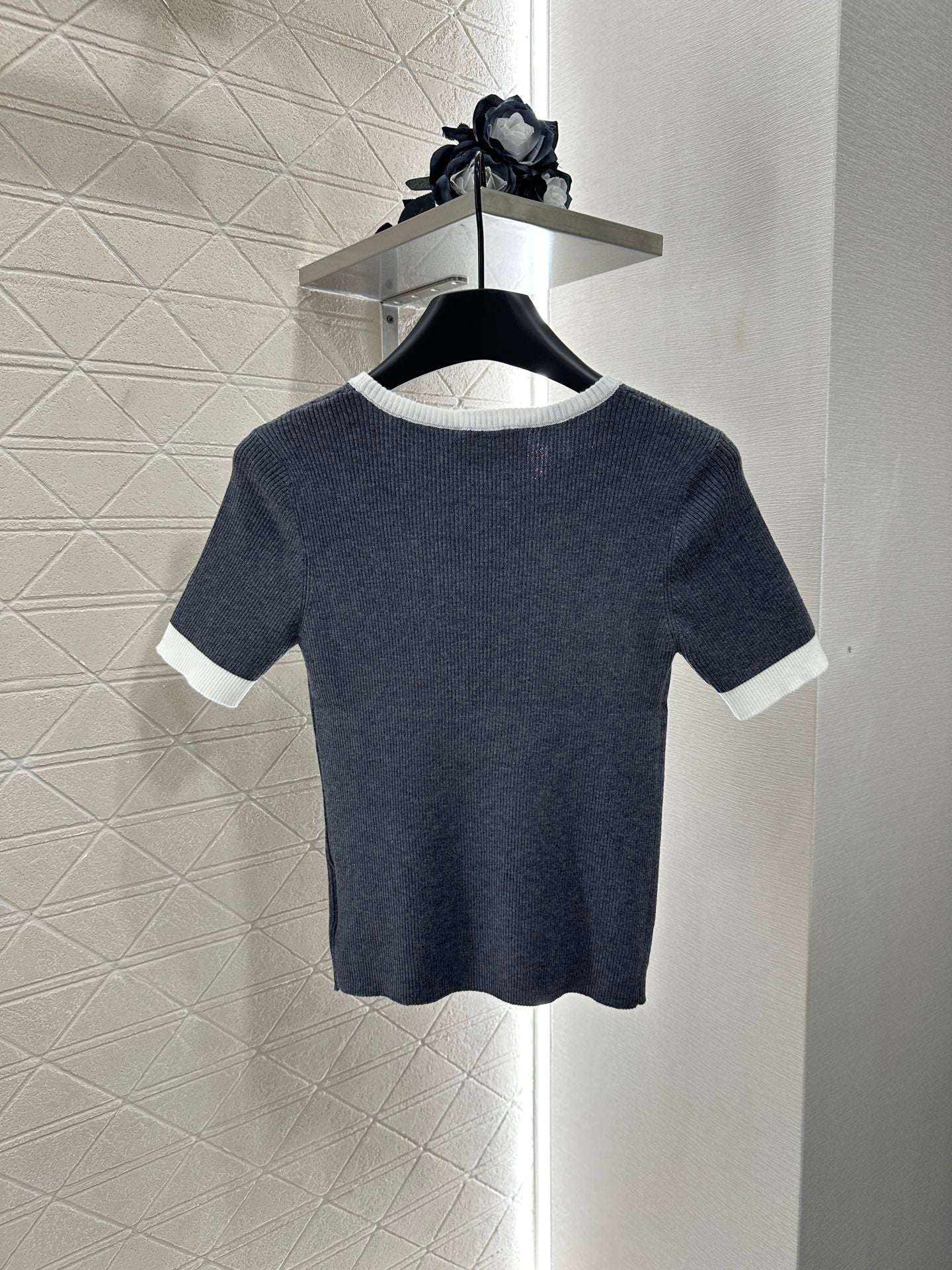 P*♥2025 new product Embroidered knitted short sleeves