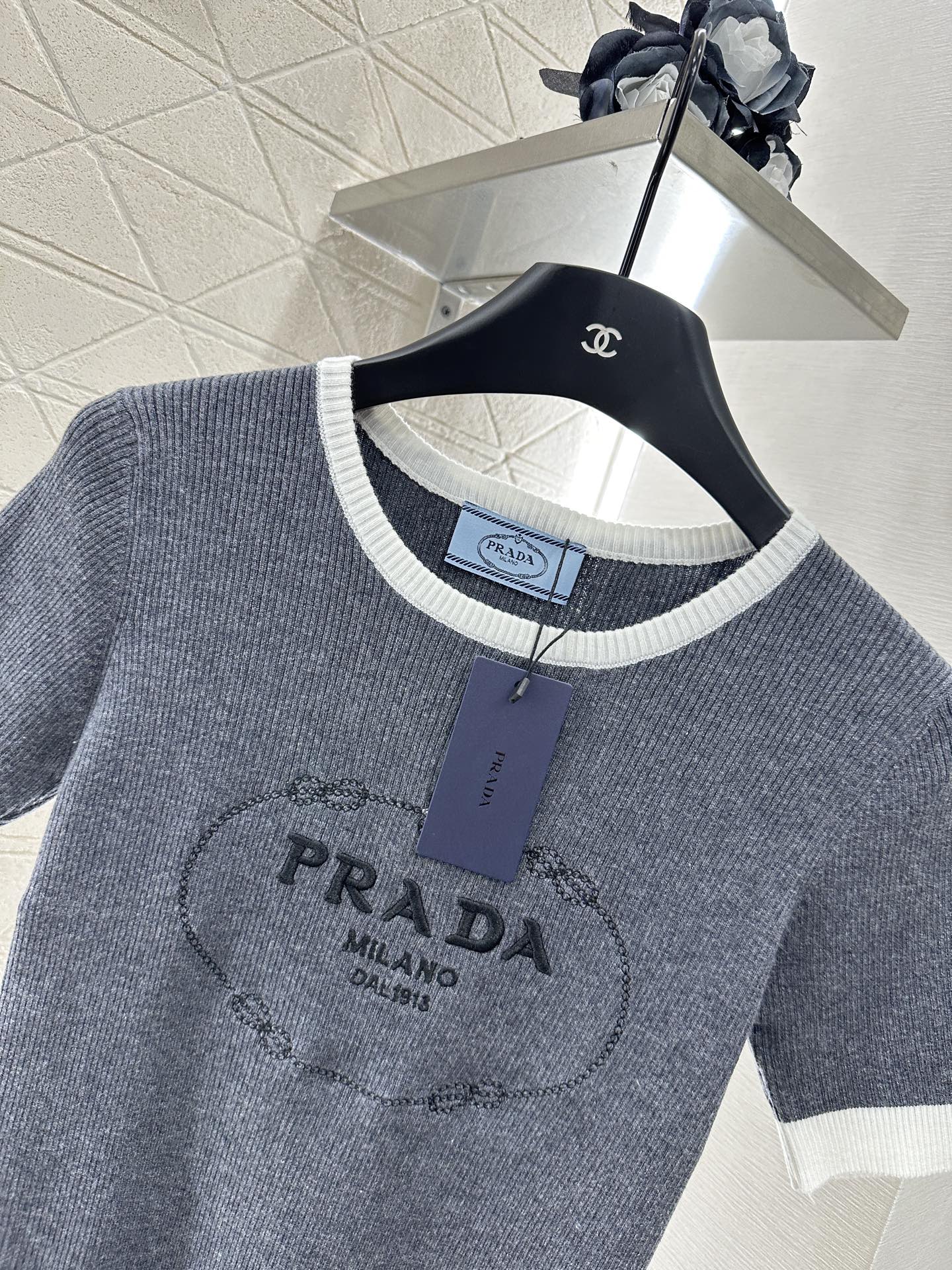 P*♥2025 new product Embroidered knitted short sleeves