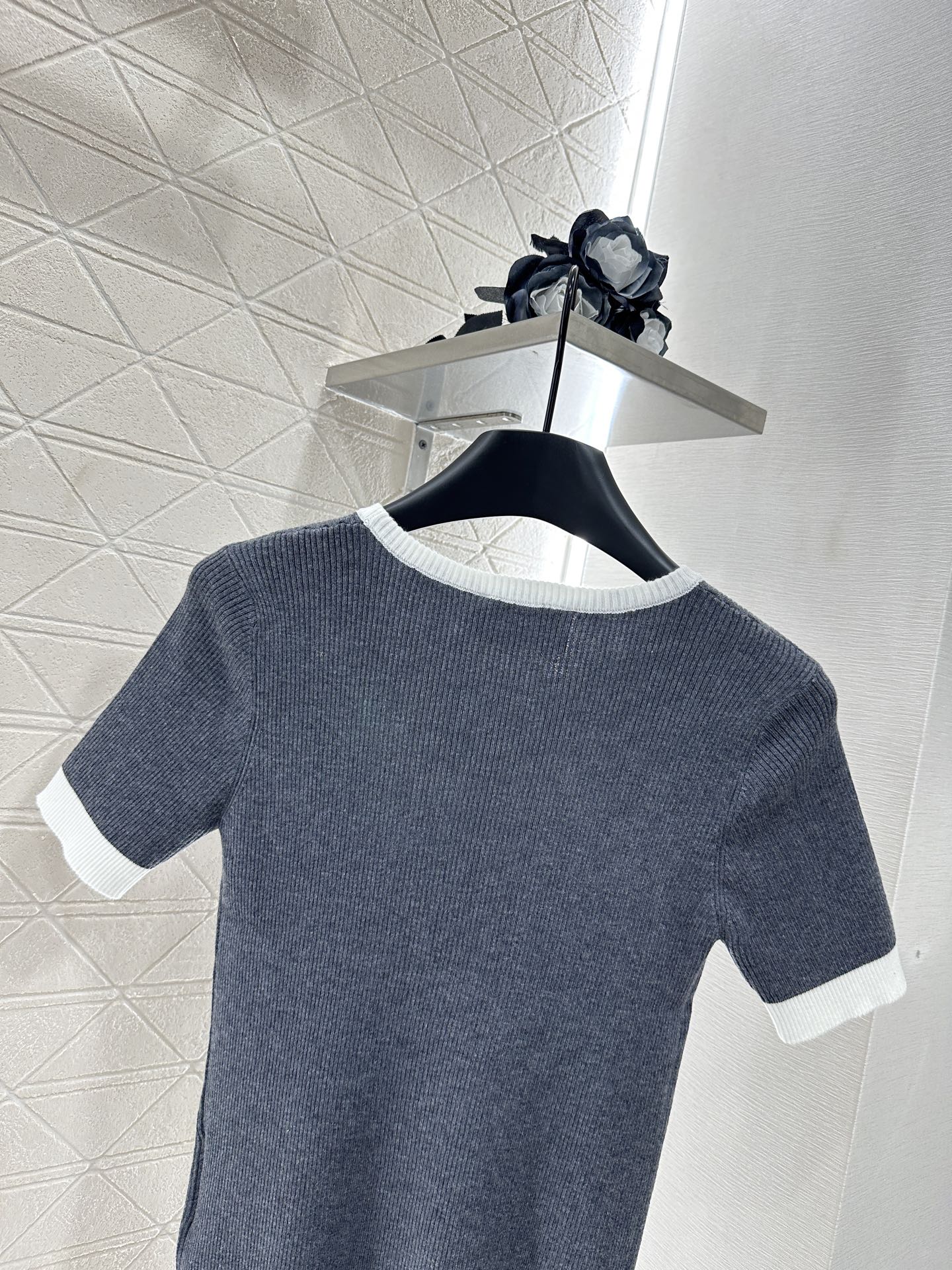 P*♥2025 new product Embroidered knitted short sleeves