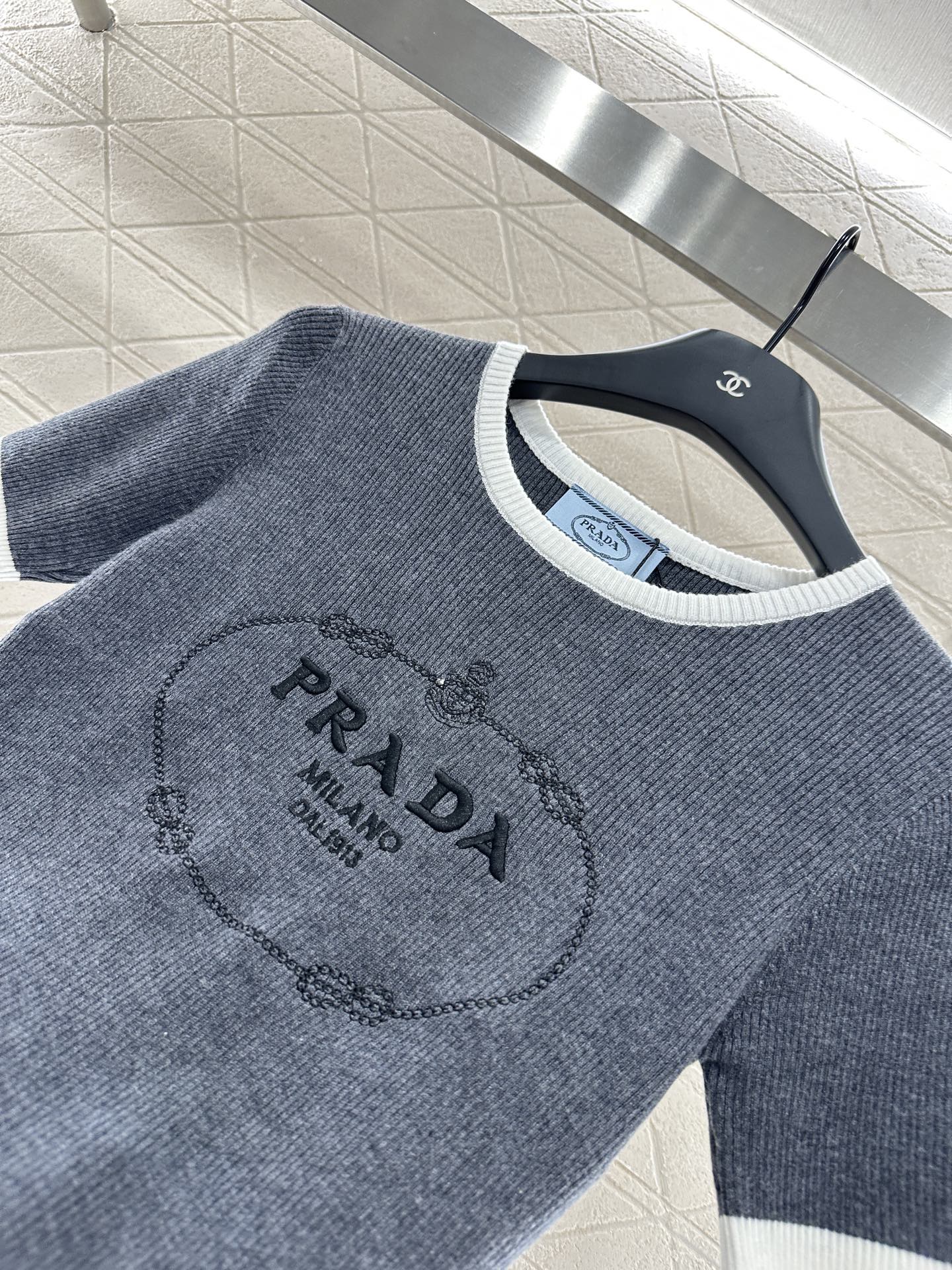 P*♥2025 new product Embroidered knitted short sleeves
